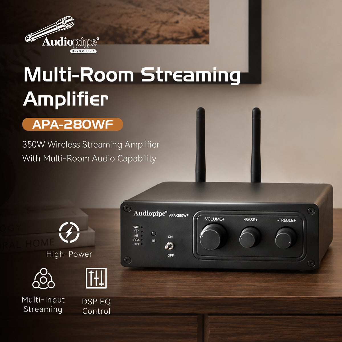 APA-280WF Multi Room Streaming Amplifier