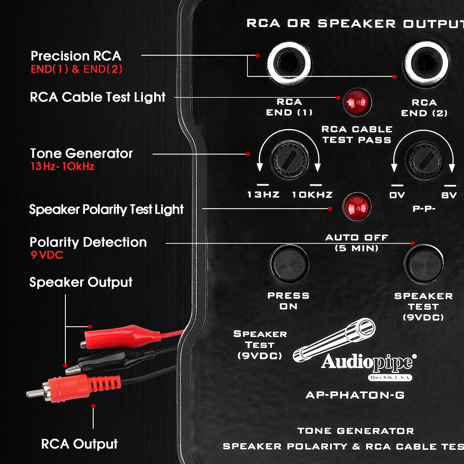 Tone Generator & Speaker Polarity Tester (AP-PHATON-G)