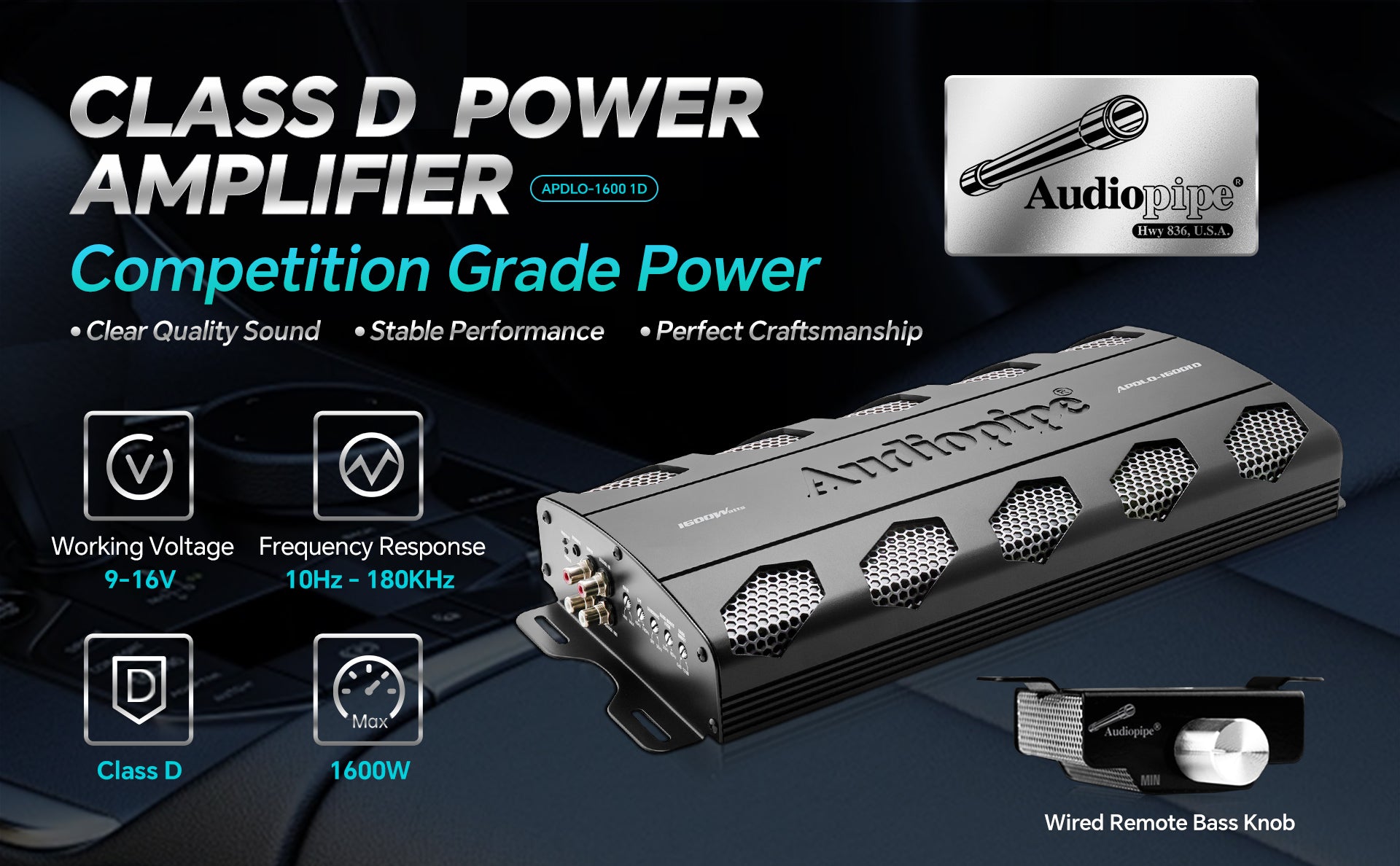 Class D Mono Mosfet Power Amplifier (APDLO-16001D)
