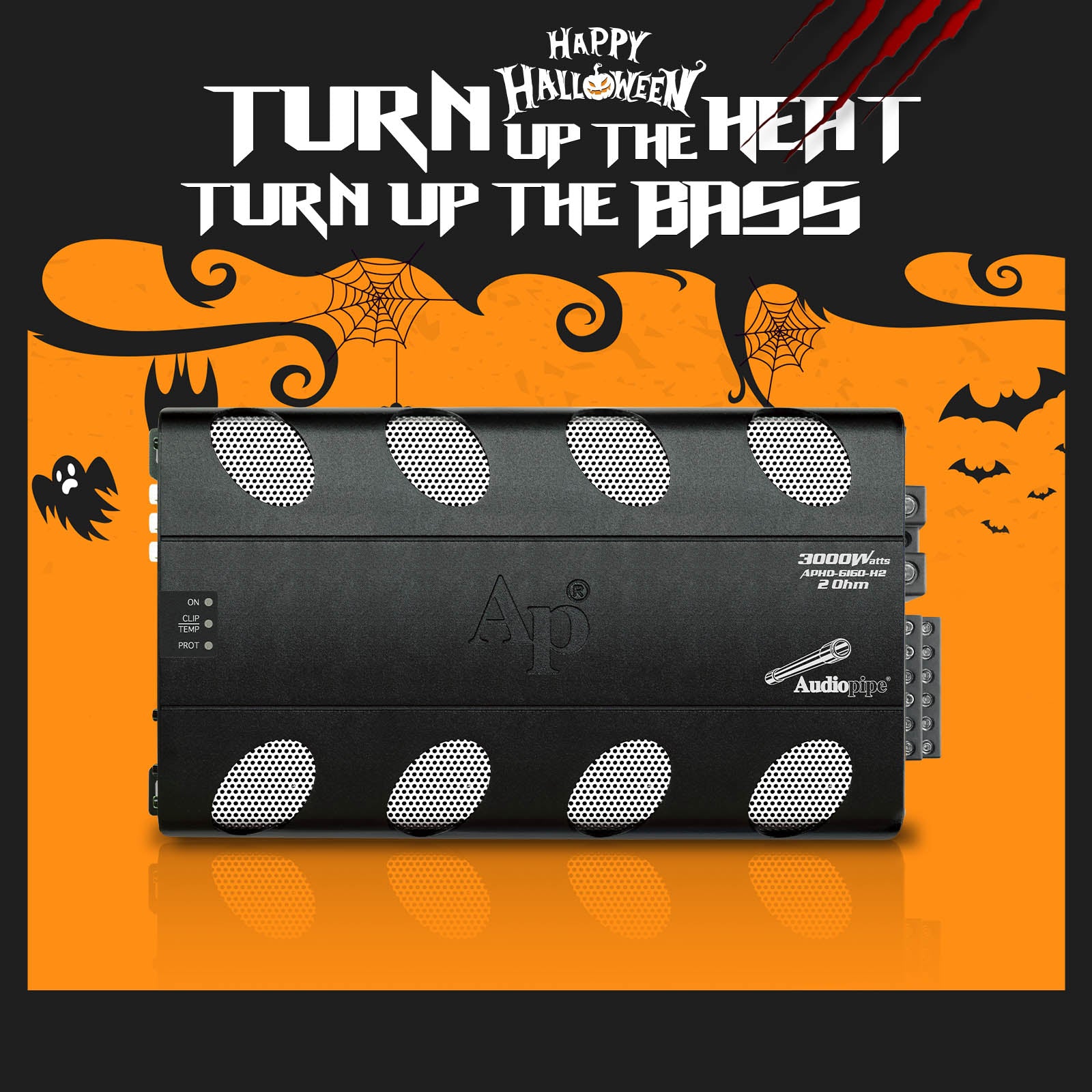3000 Watts 6 Channel Full Range Class D High Power Amplifier 2 Ohms (APHD-6160-H2)