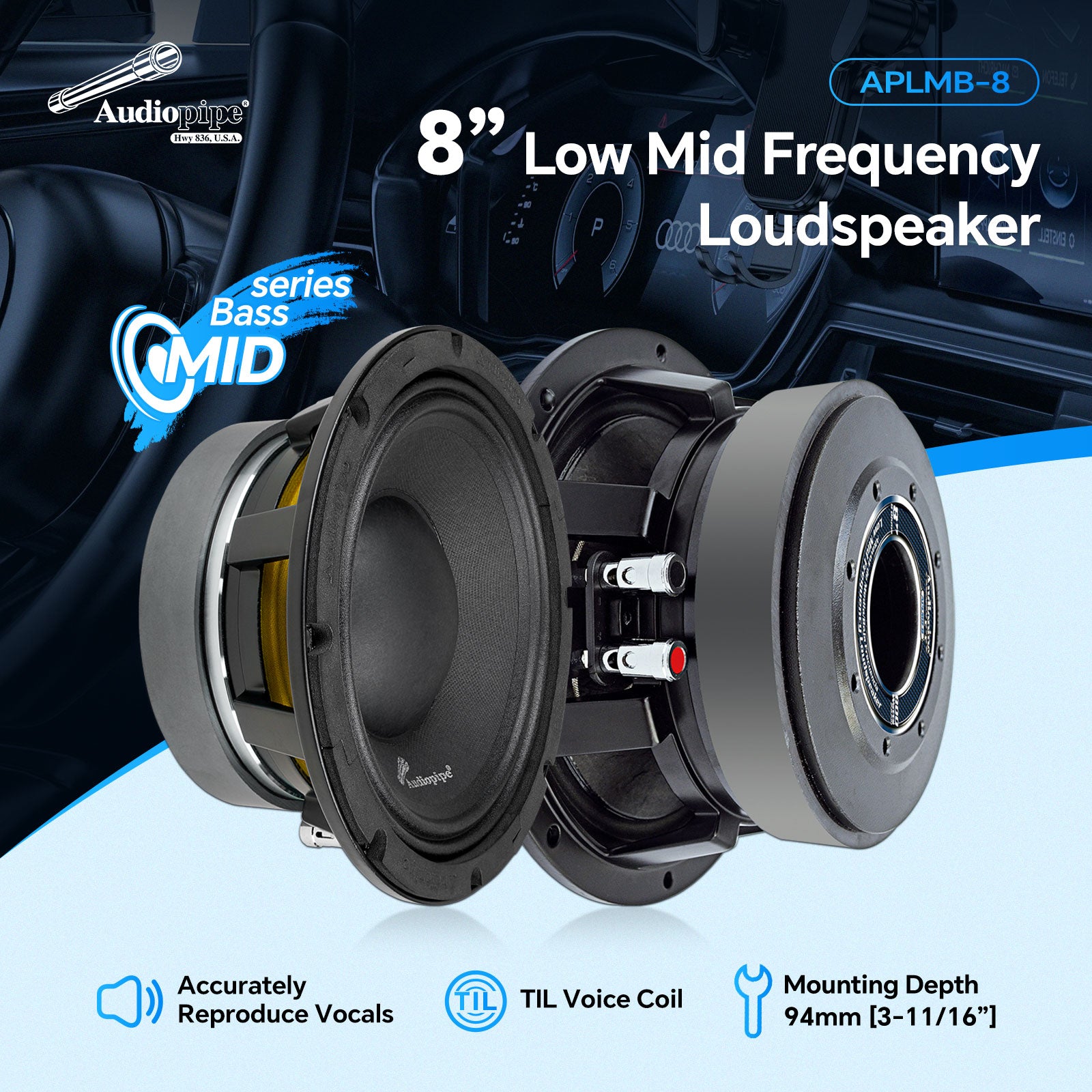 8" Mid-Low Frequency Loudspeaker (APLMB-8), Sold individually