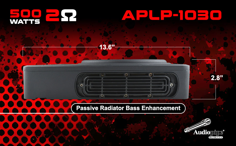 10" Low Profile Amplified Subwoofer (APLP-1030)