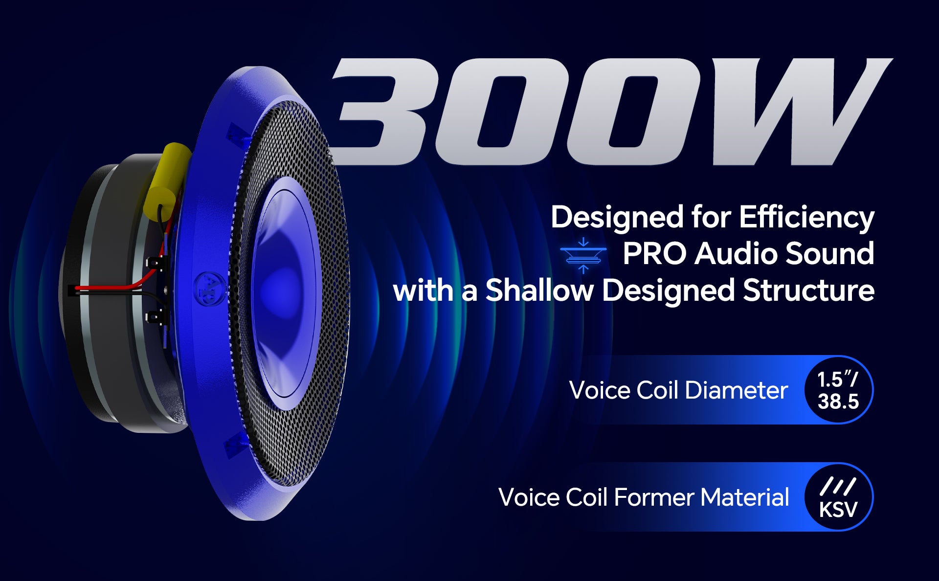 6.5" Compression Horn Mid-Range Loudspeaker (APMB-628GH-BLU), Sold individually