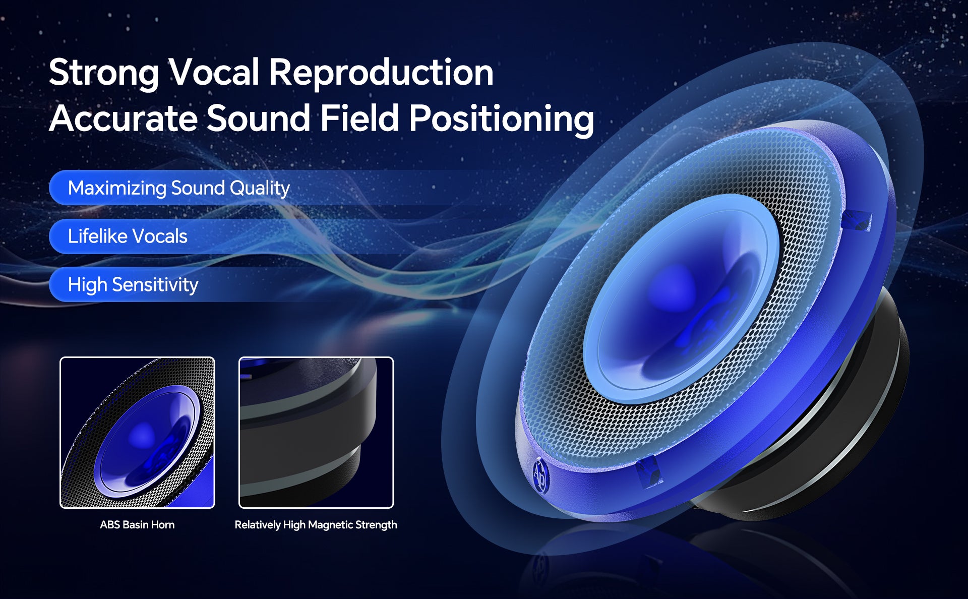 6.5" Compression Horn Mid-Range Loudspeaker (APMB-628GH-BLU), Sold individually
