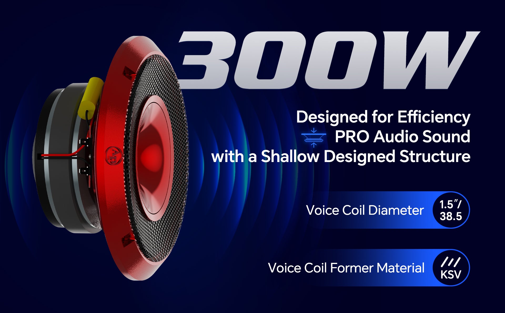 6.5" Compression Horn Mid-Range Loudspeaker (APMB-628GH-RED), Sold individually