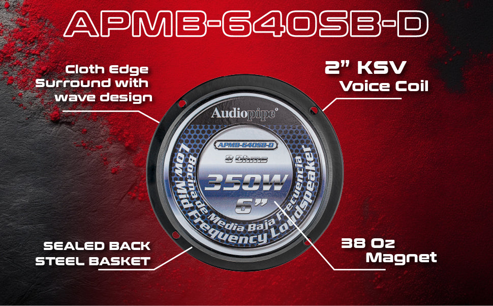 6” Low Mid Frequency Loudspeaker (APMB-640SB-D), Sold individually