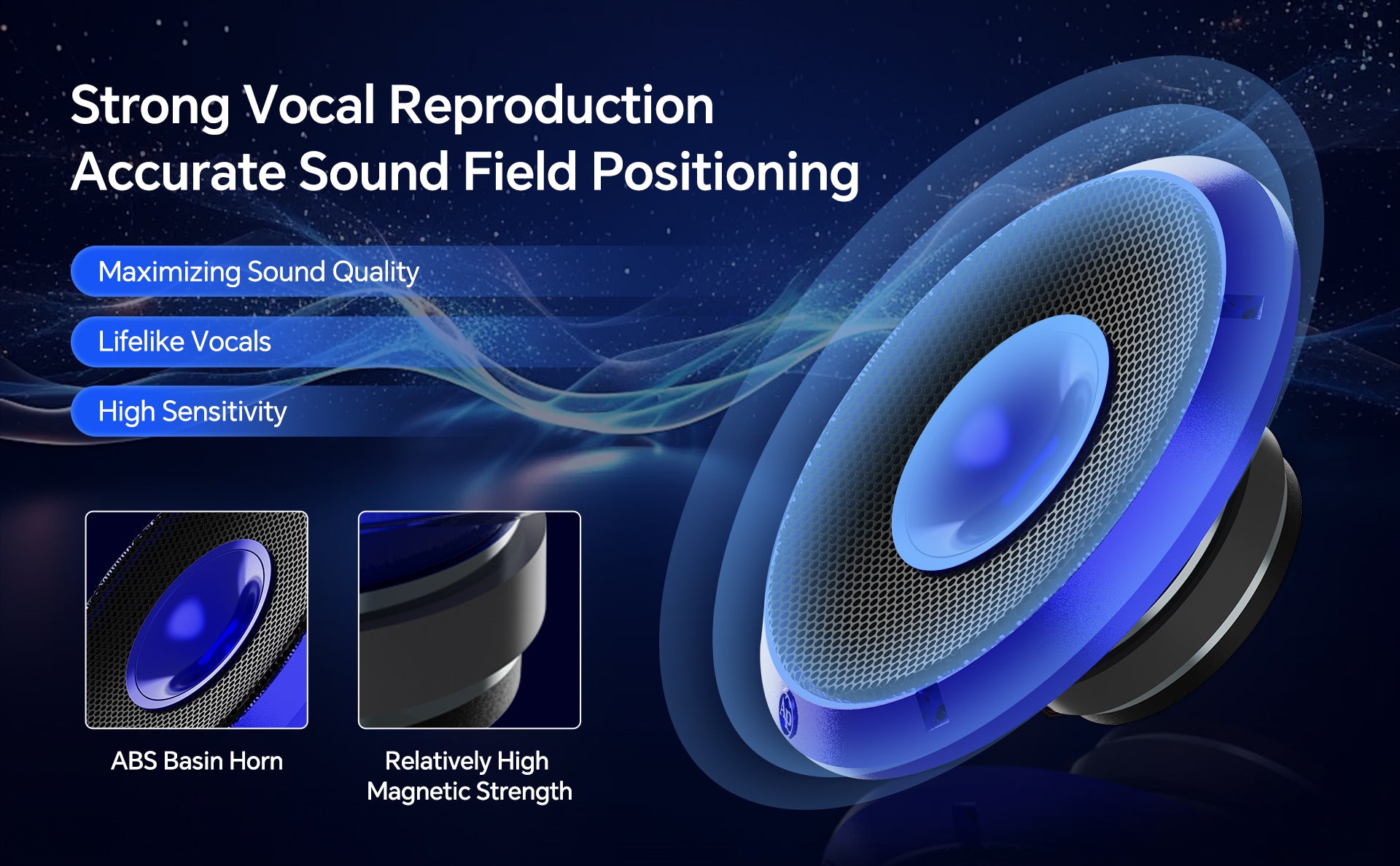 8" Compression Horn Mid-Range Loudspeaker (APMB-828GH-BLU), Sold individually