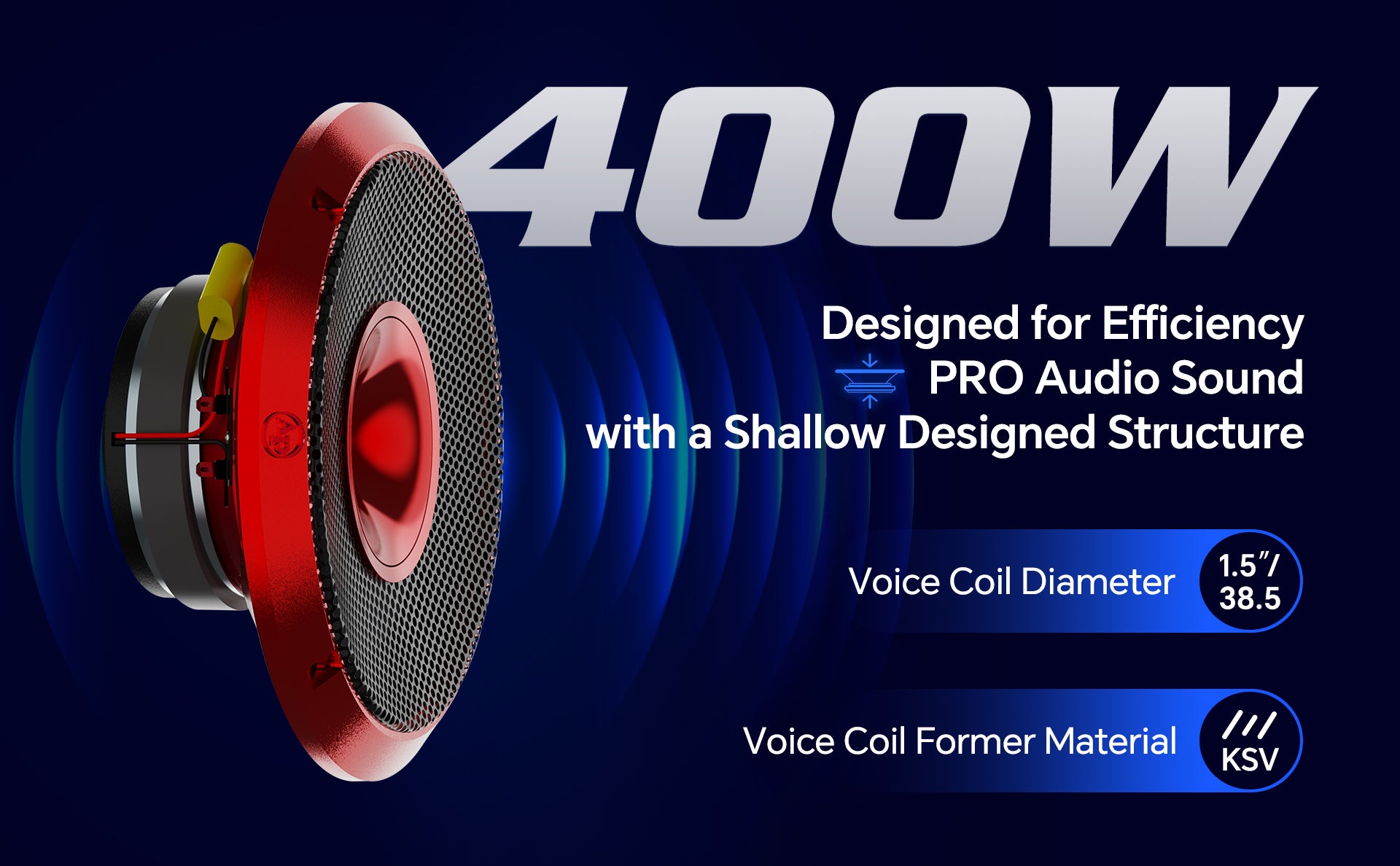 8" Compression Horn Mid-Range Loudspeaker (APMB-828GH-RED), Sold individually