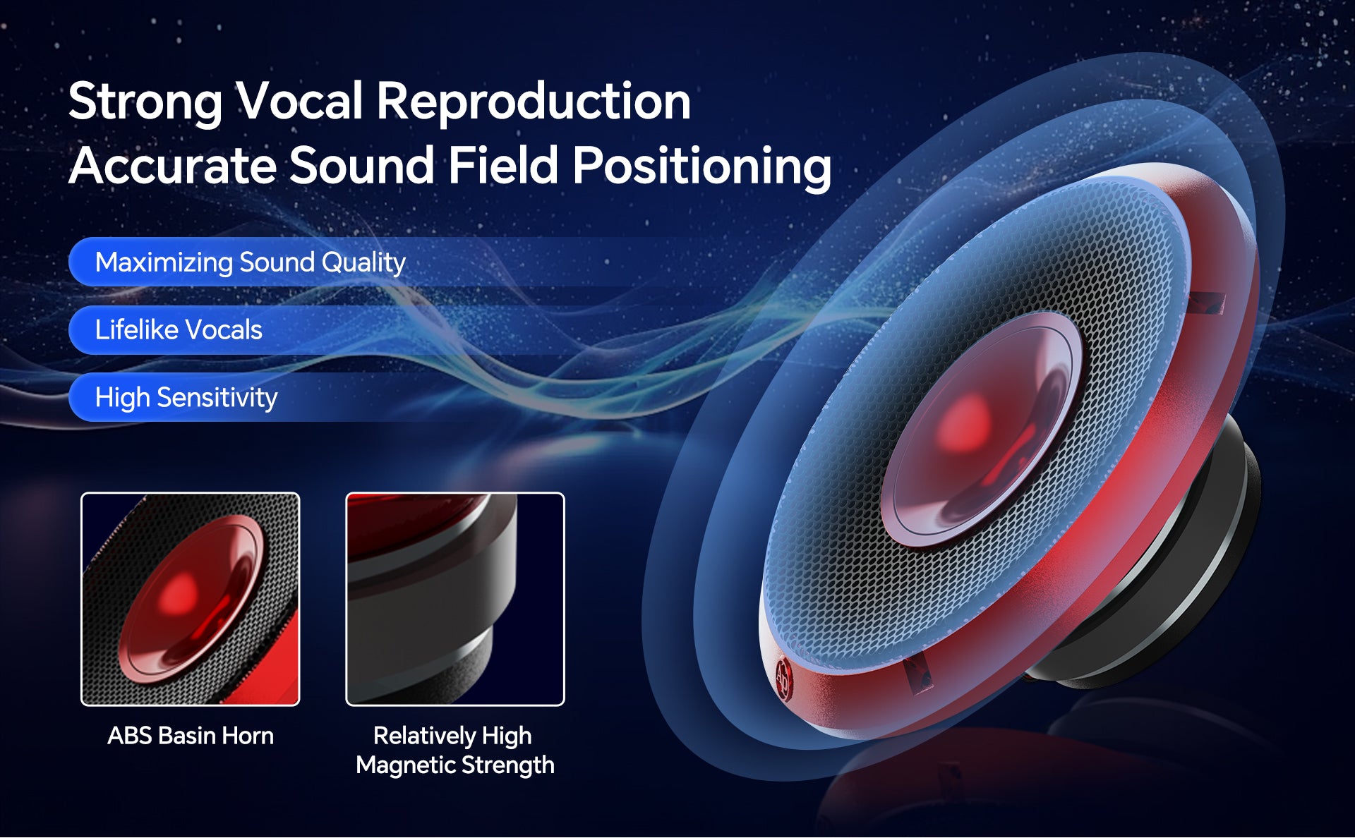 8" Compression Horn Mid-Range Loudspeaker (APMB-828GH-RED), Sold individually
