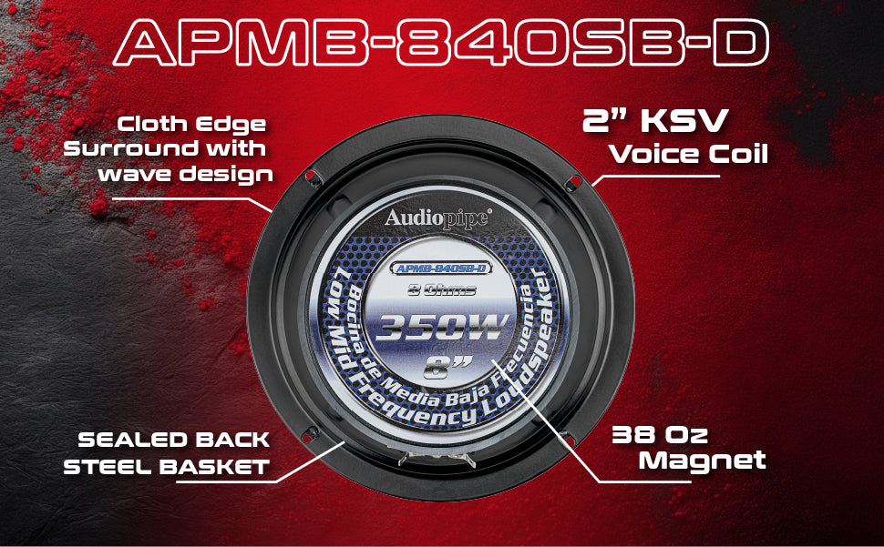 8” Low Mid Frequency Loudspeaker (APMB-840SB-D), Sold individually