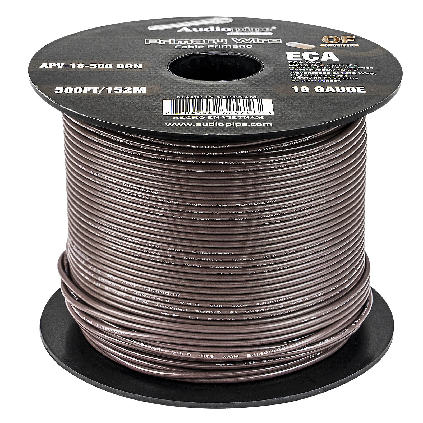 500Ft 18 Gauge Primary Wire (APV-18-500 BRN)