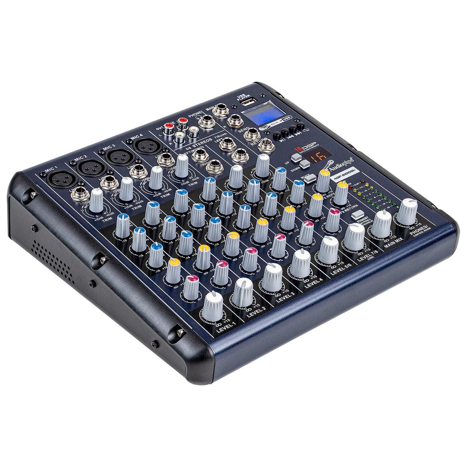 8 Channel Mixer with DSP Effect & MP3 Player (AQP-8100DU)