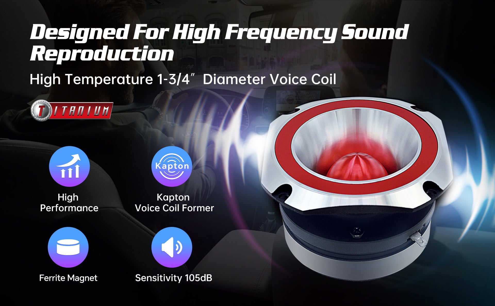 Heavy Duty Titanium Super Tweeter (ATR-4061-RED)