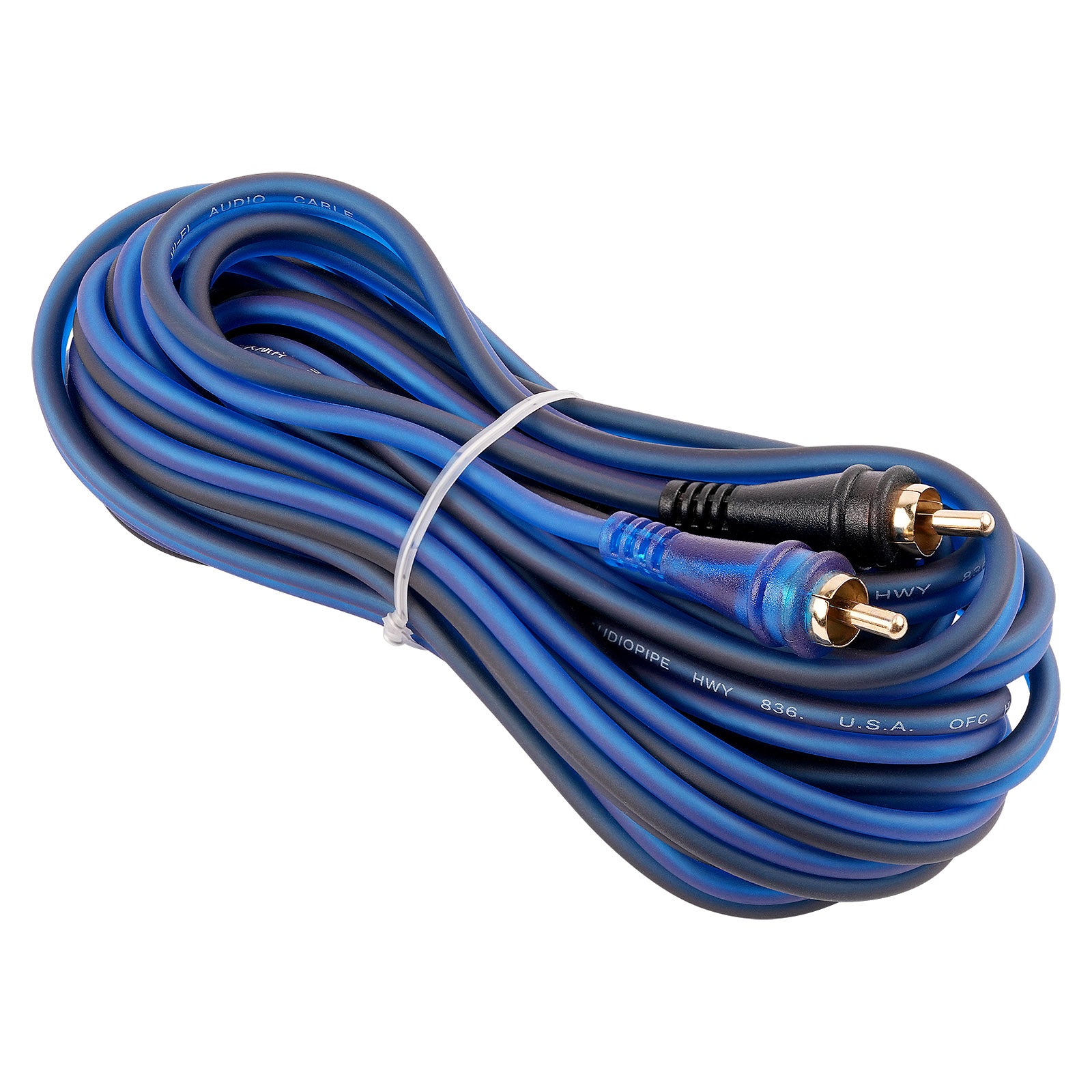 15FT Frosted RCA Audio Cable (BMV-BLS-15), 10-Pack (10 Individual Cables)