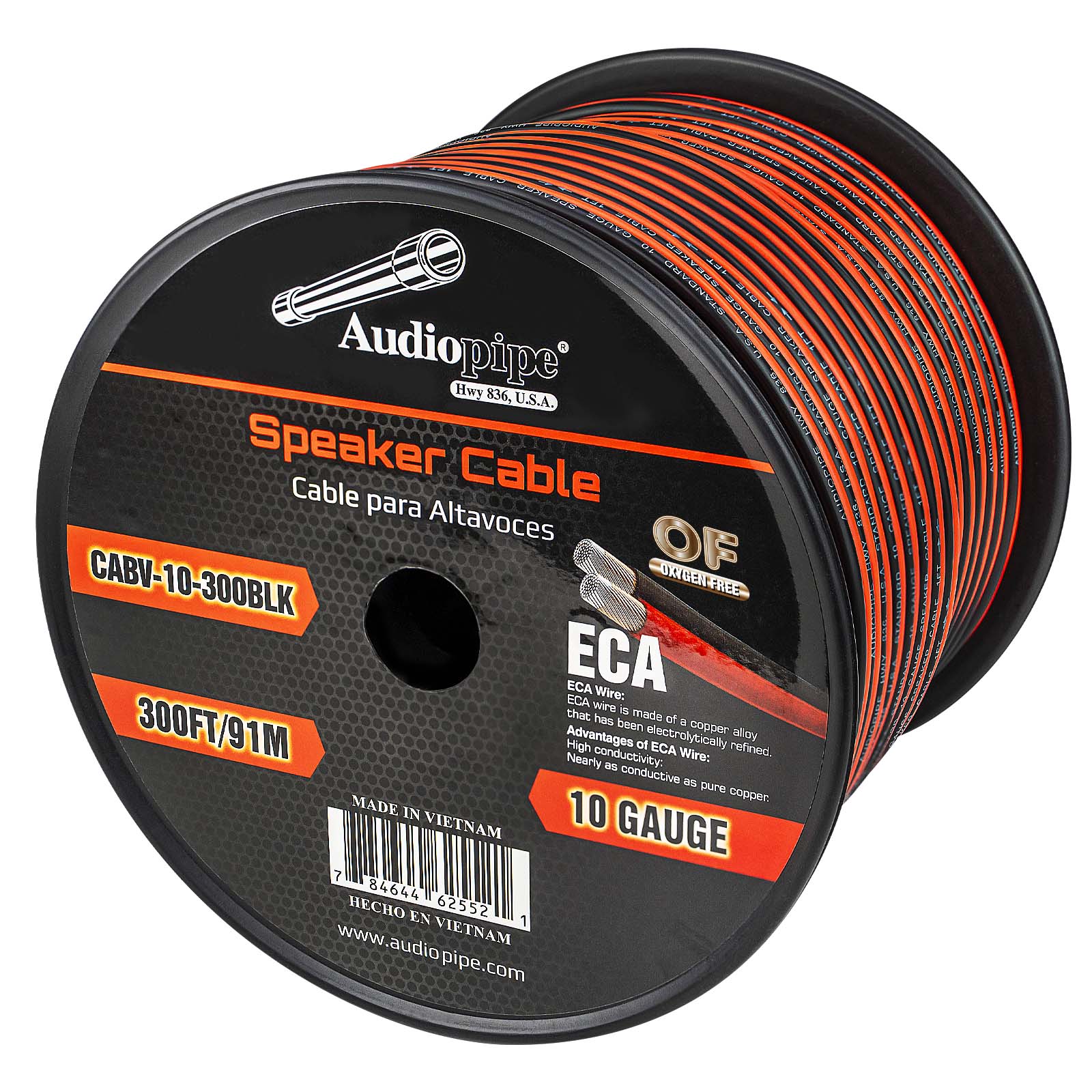 300FT 10AWG Speaker Cable (CABV-10-300 BLK)