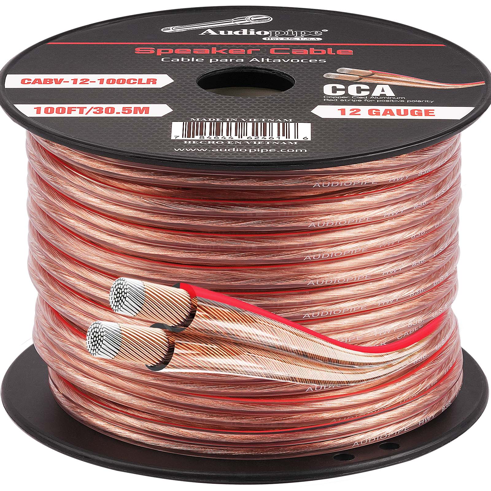 100FT 12AWG Speaker Cable (CABV-12-100CLR)