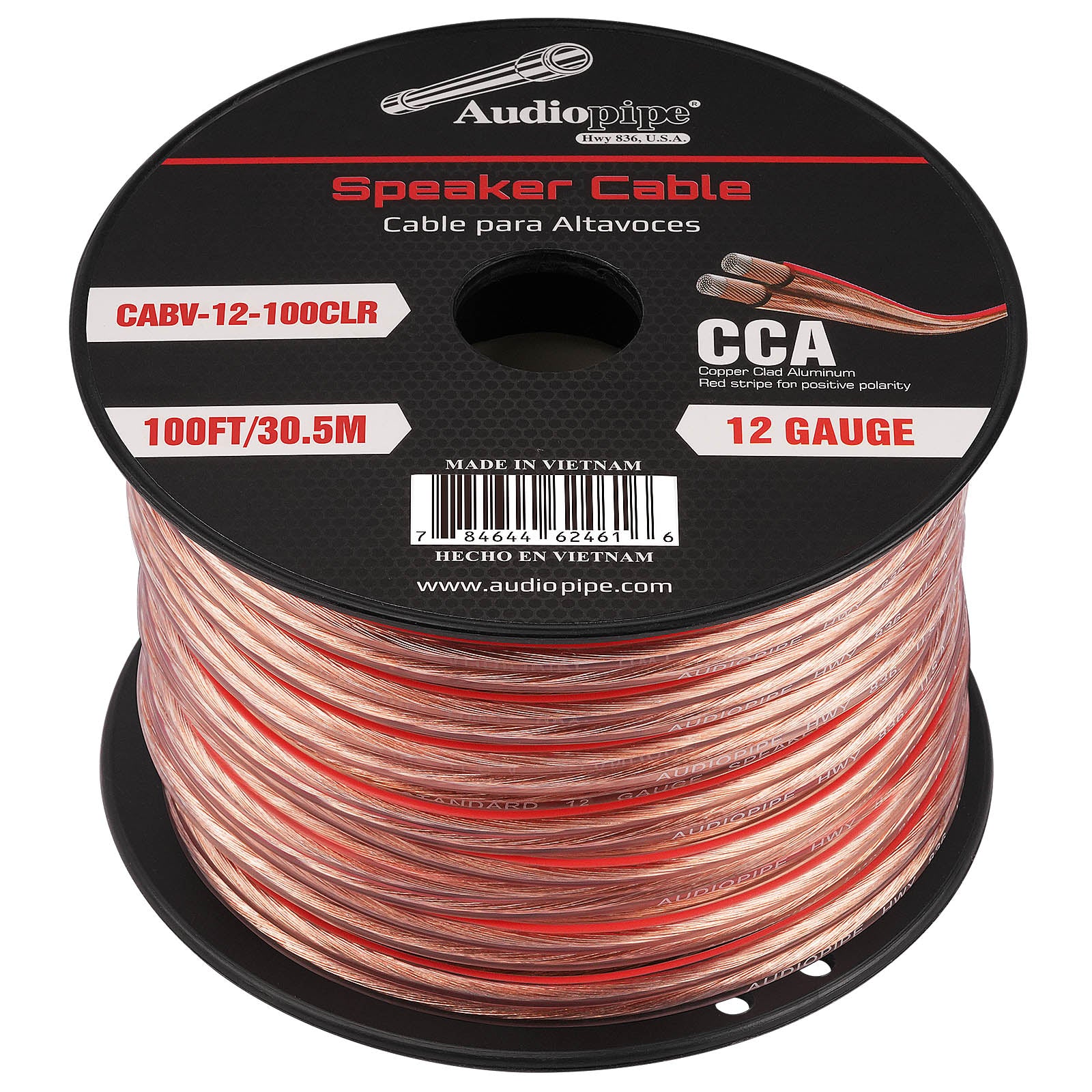 100FT 12AWG Speaker Cable (CABV-12-100CLR)