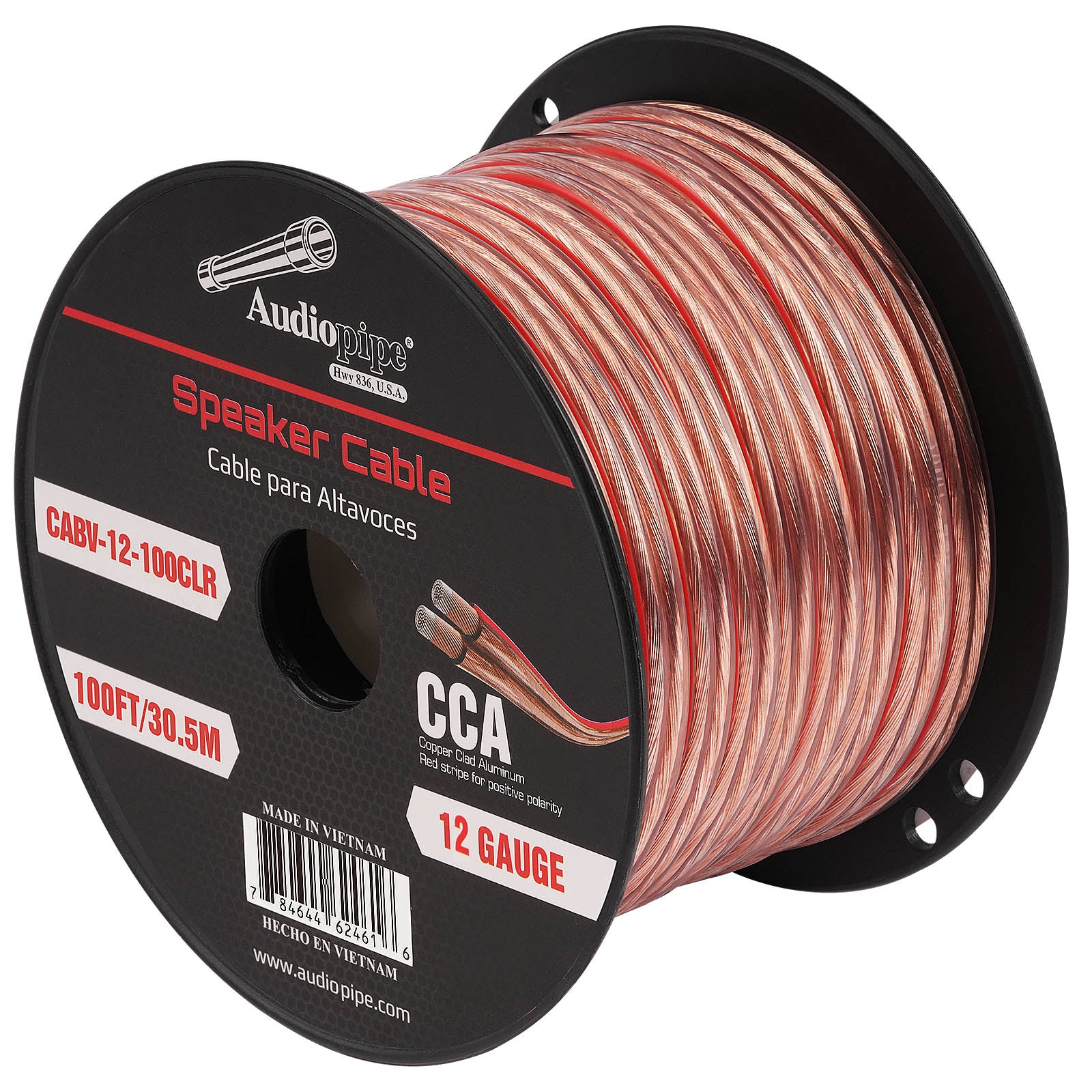 100FT 12AWG Speaker Cable (CABV-12-100CLR)
