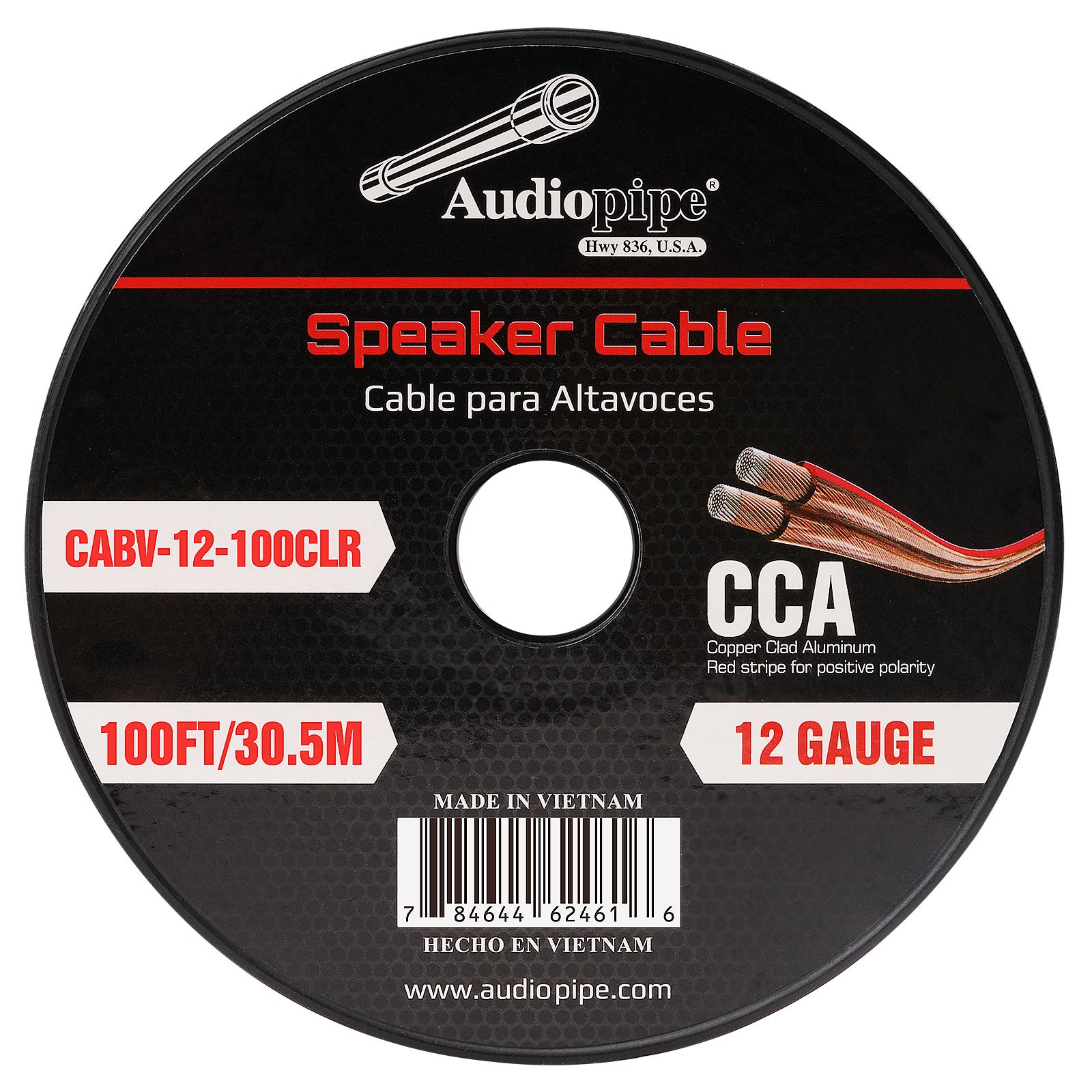 100FT 12AWG Speaker Cable (CABV-12-100CLR)