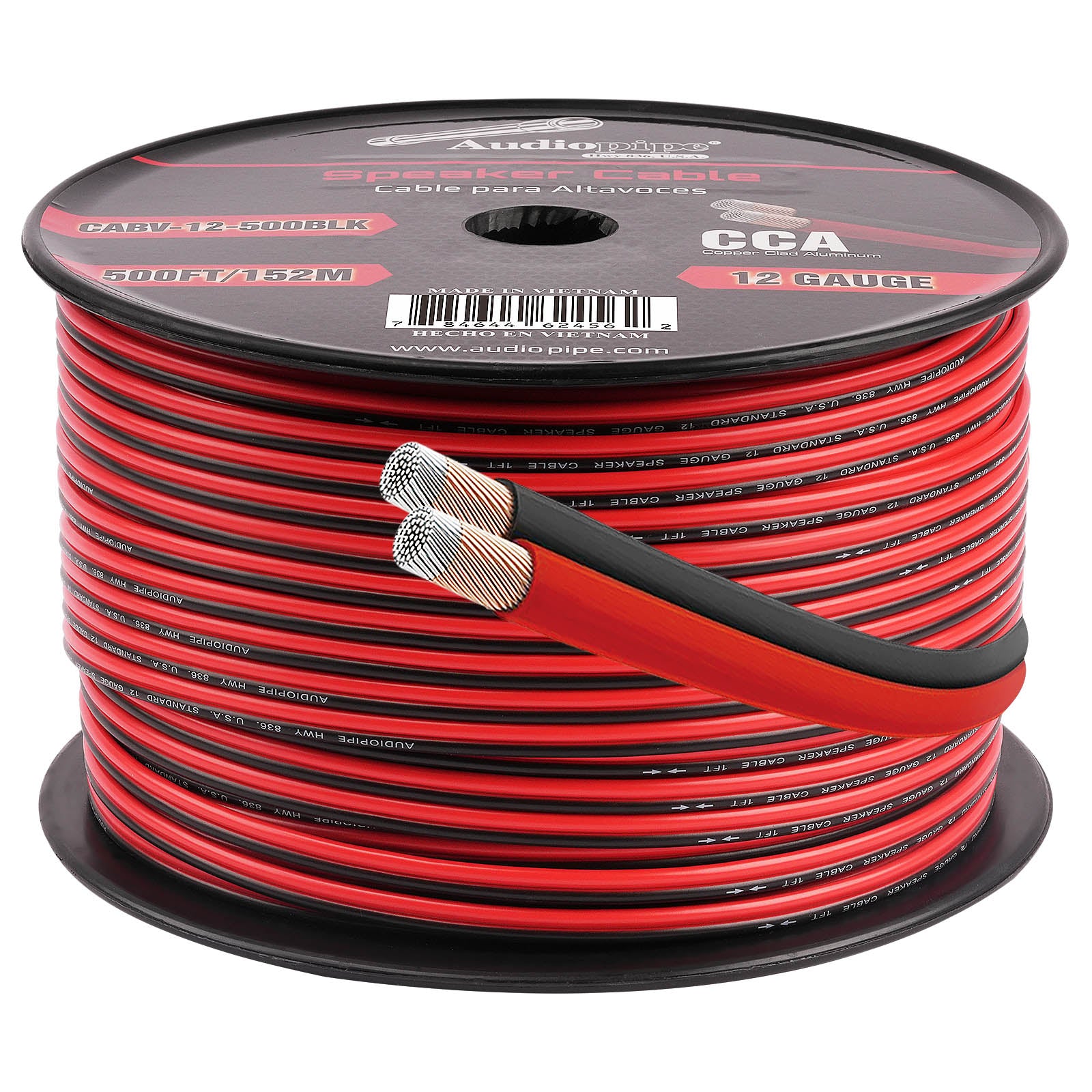500FT 12AWG Speaker Cable (CABV-12-500BLK)
