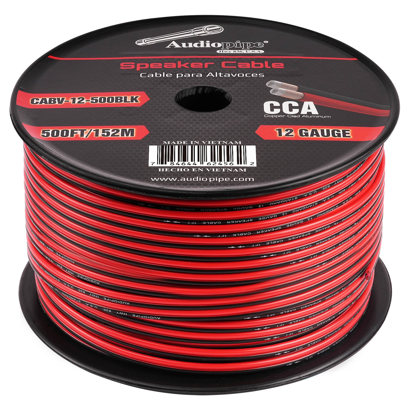 500FT 12AWG Speaker Cable (CABV-12-500BLK)