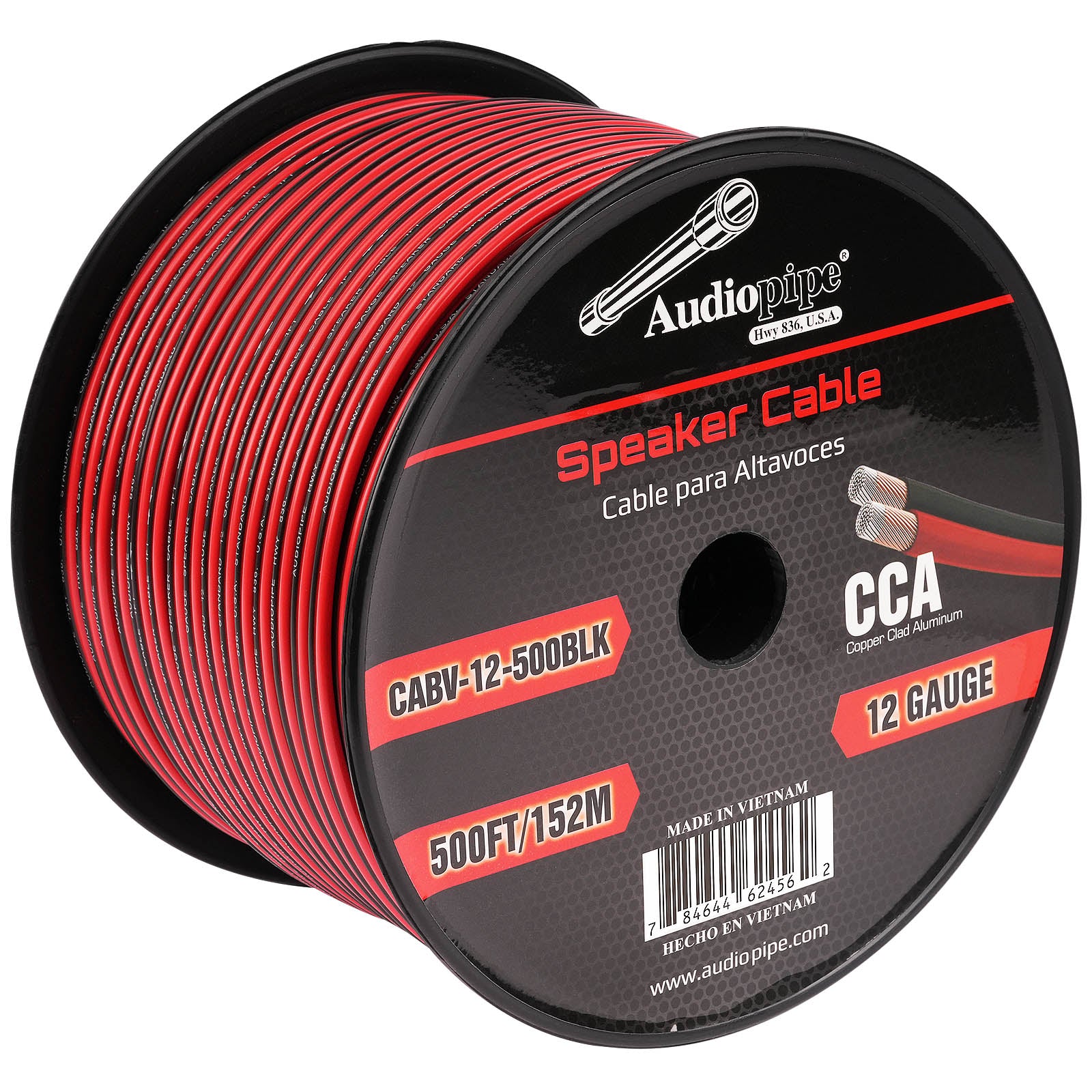 500FT 12AWG Speaker Cable (CABV-12-500BLK)