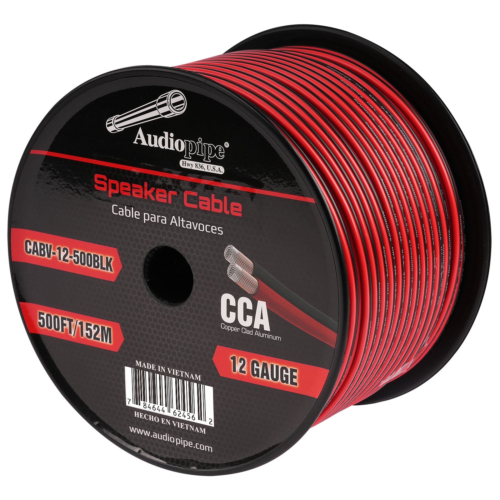 500FT 12AWG Speaker Cable (CABV-12-500BLK)