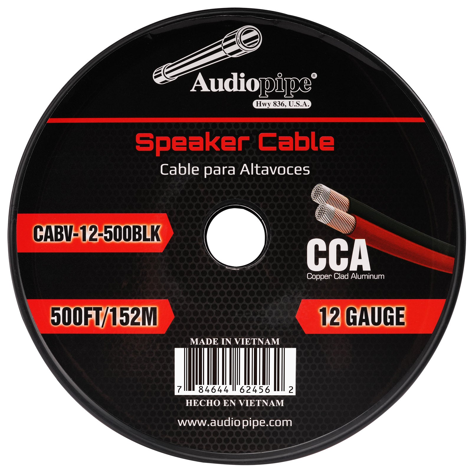 500FT 12AWG Speaker Cable (CABV-12-500BLK)