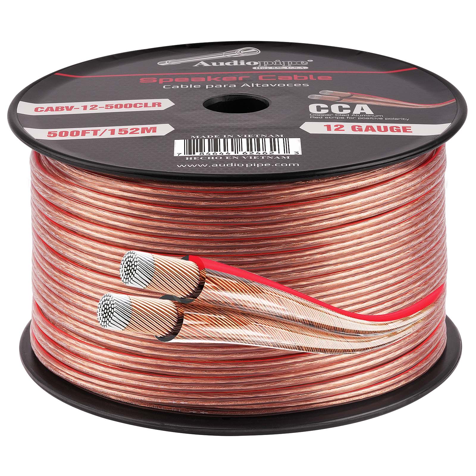 500FT 12AWG Speaker Cable (CABV-12-500CLR)