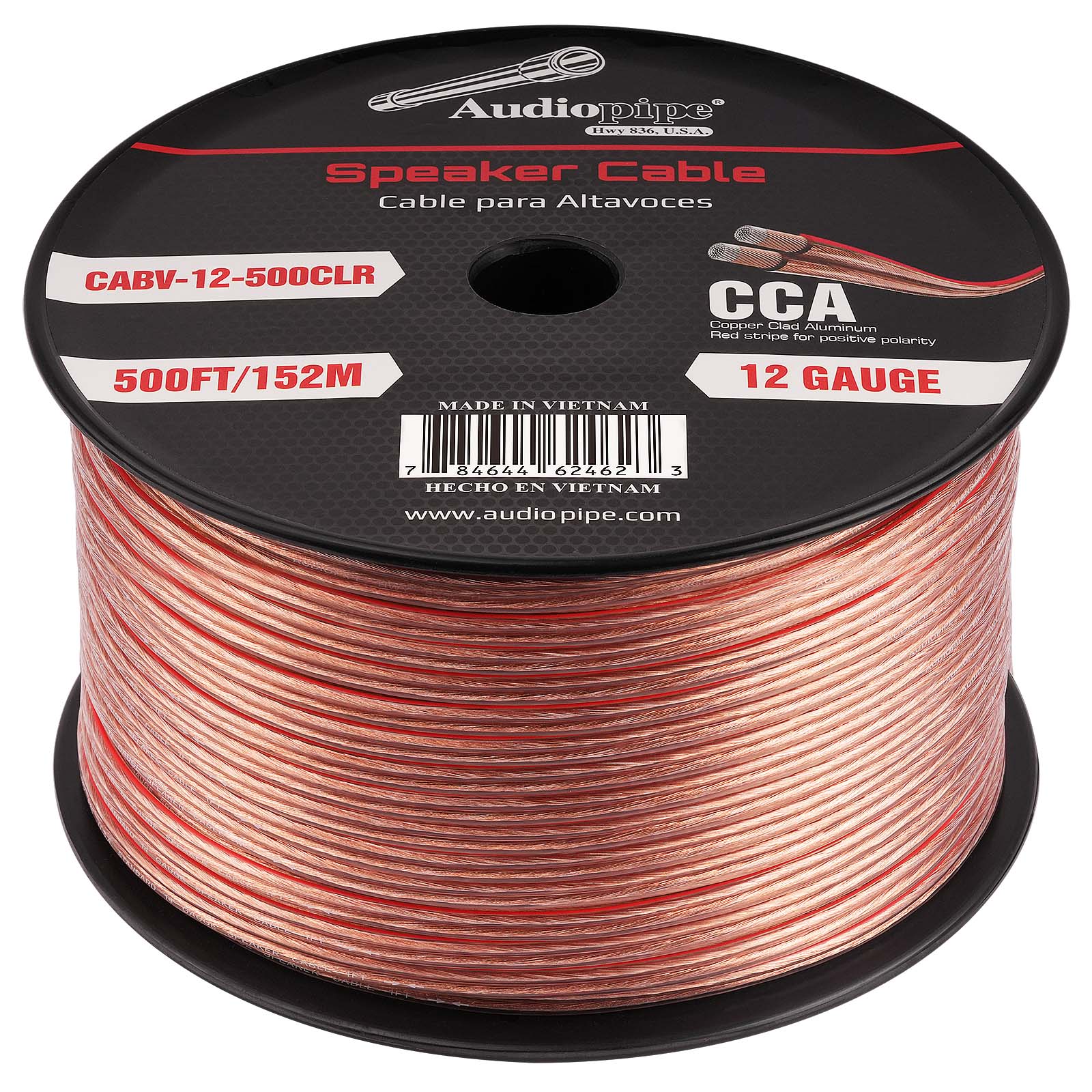 500FT 12AWG Speaker Cable (CABV-12-500CLR)