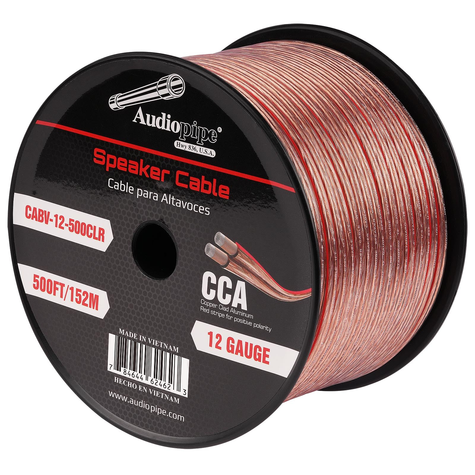 500FT 12AWG Speaker Cable (CABV-12-500CLR)