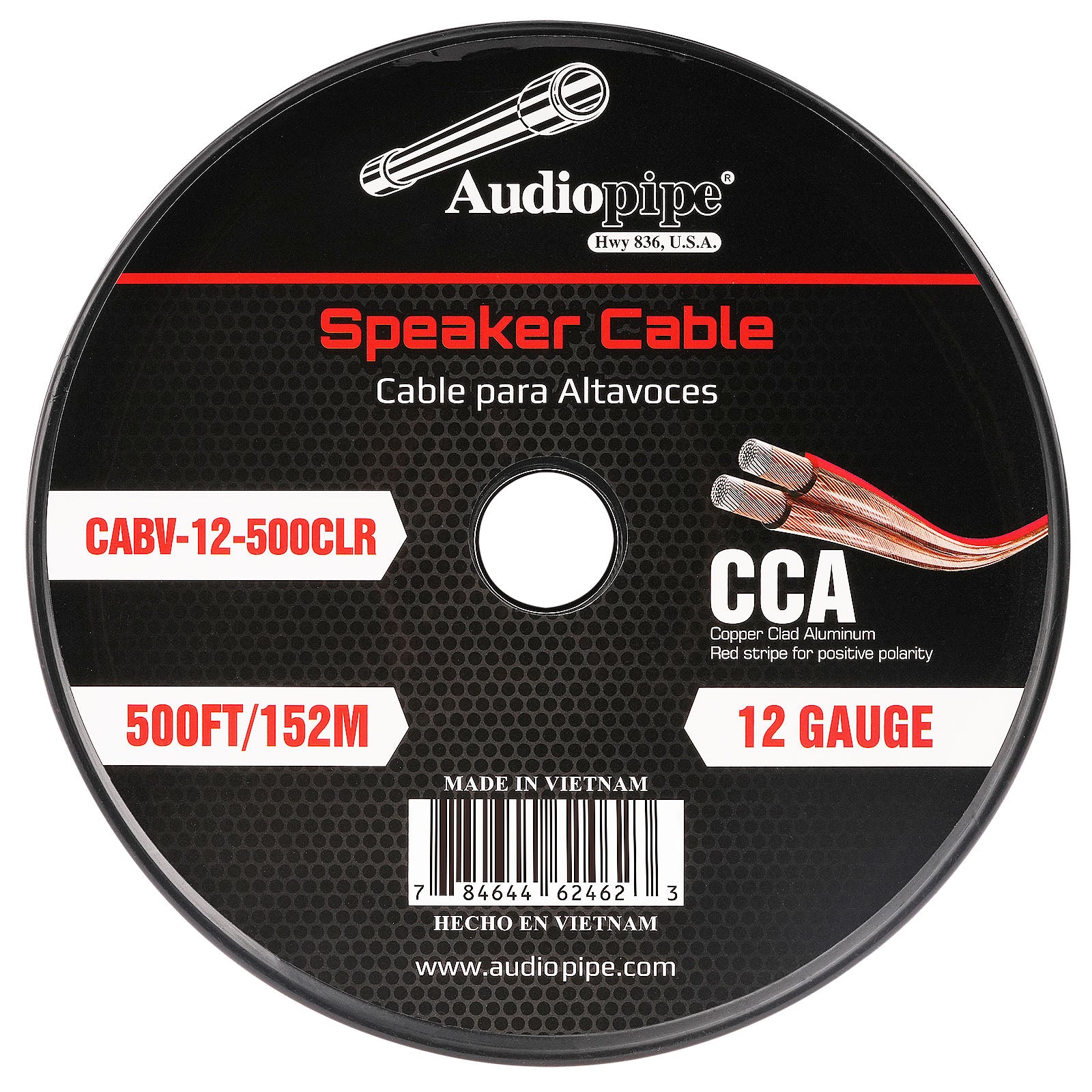 500FT 12AWG Speaker Cable (CABV-12-500CLR)