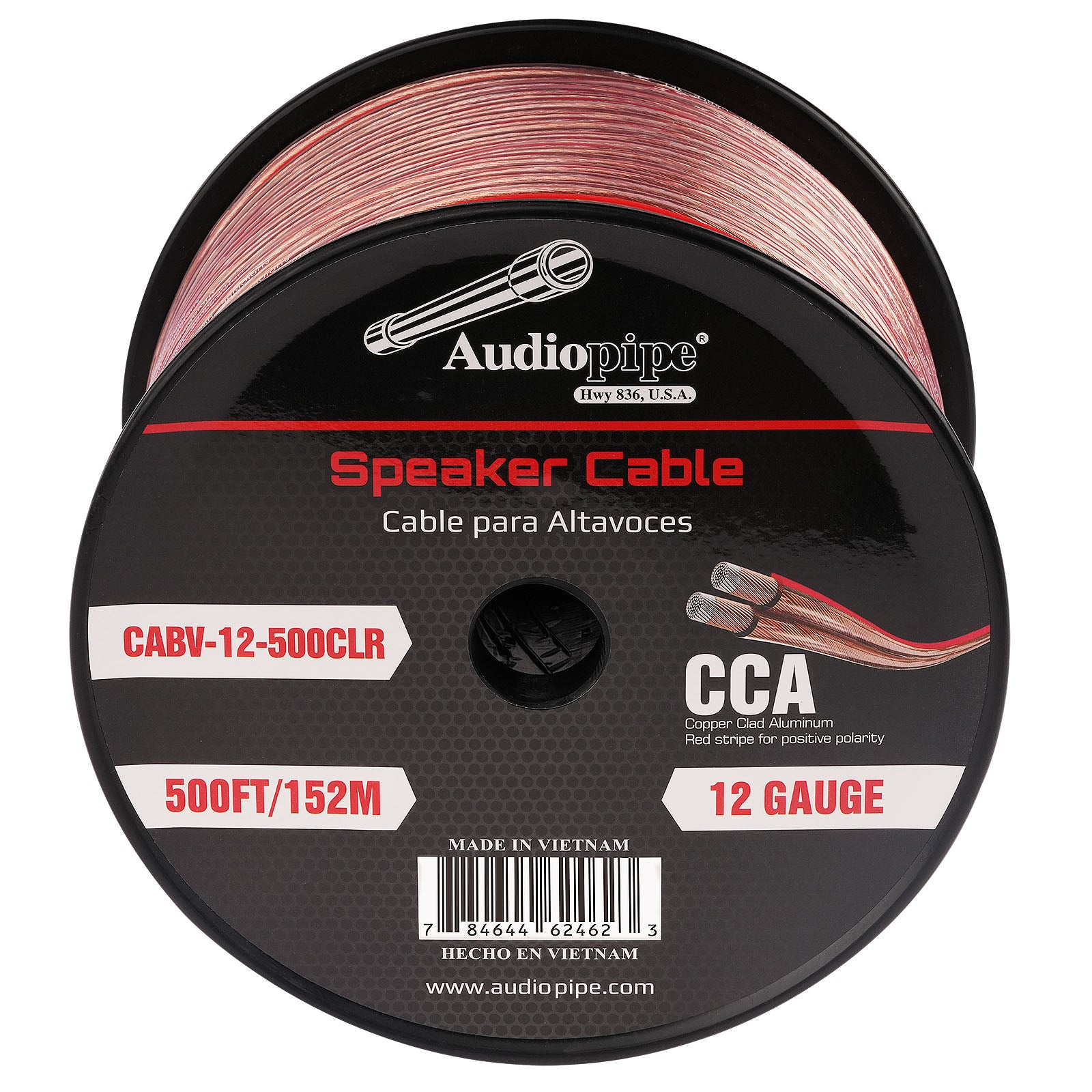 500FT 12AWG Speaker Cable (CABV-12-500CLR)