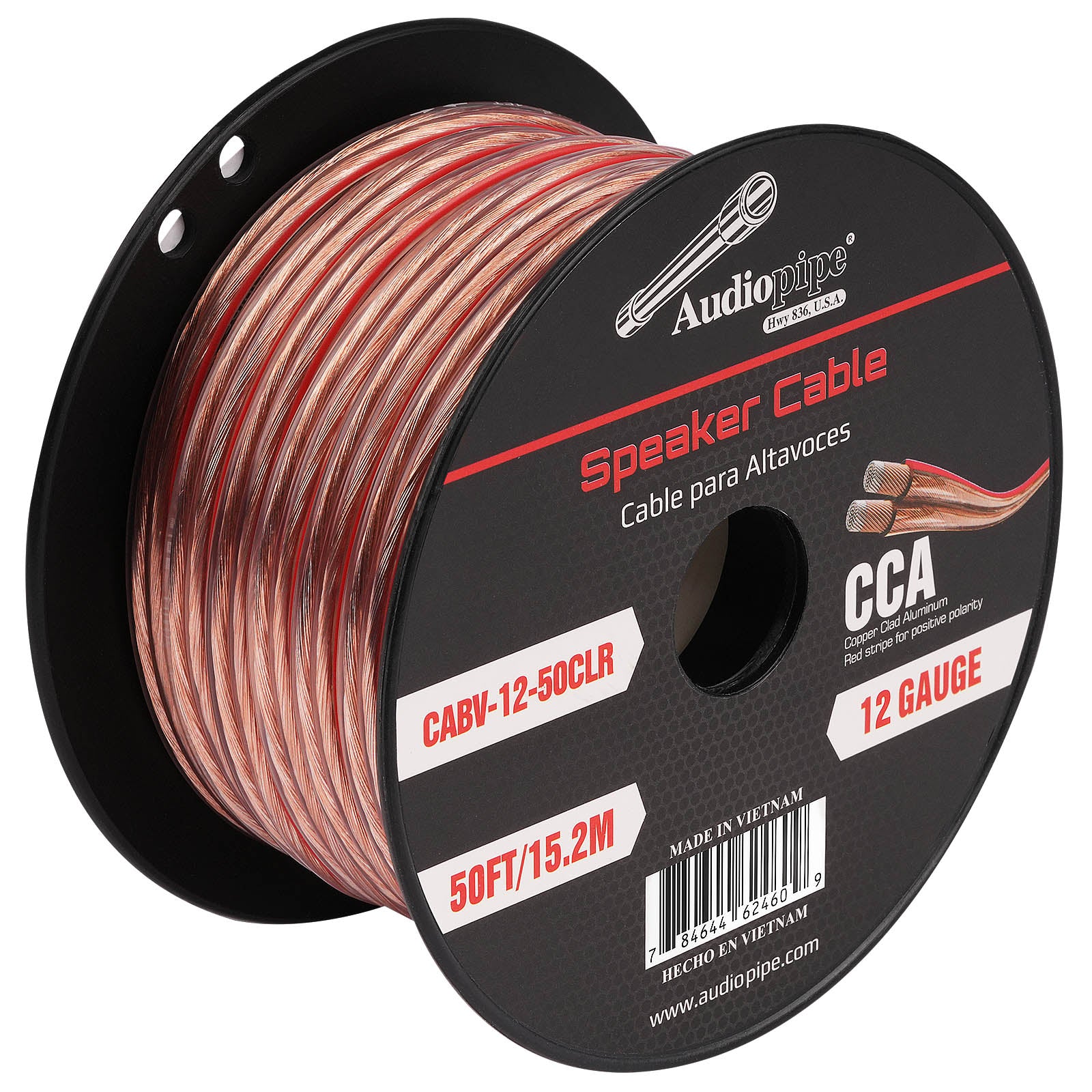 50FT 12AWG Speaker Cable (CABV-12-50CLR)
