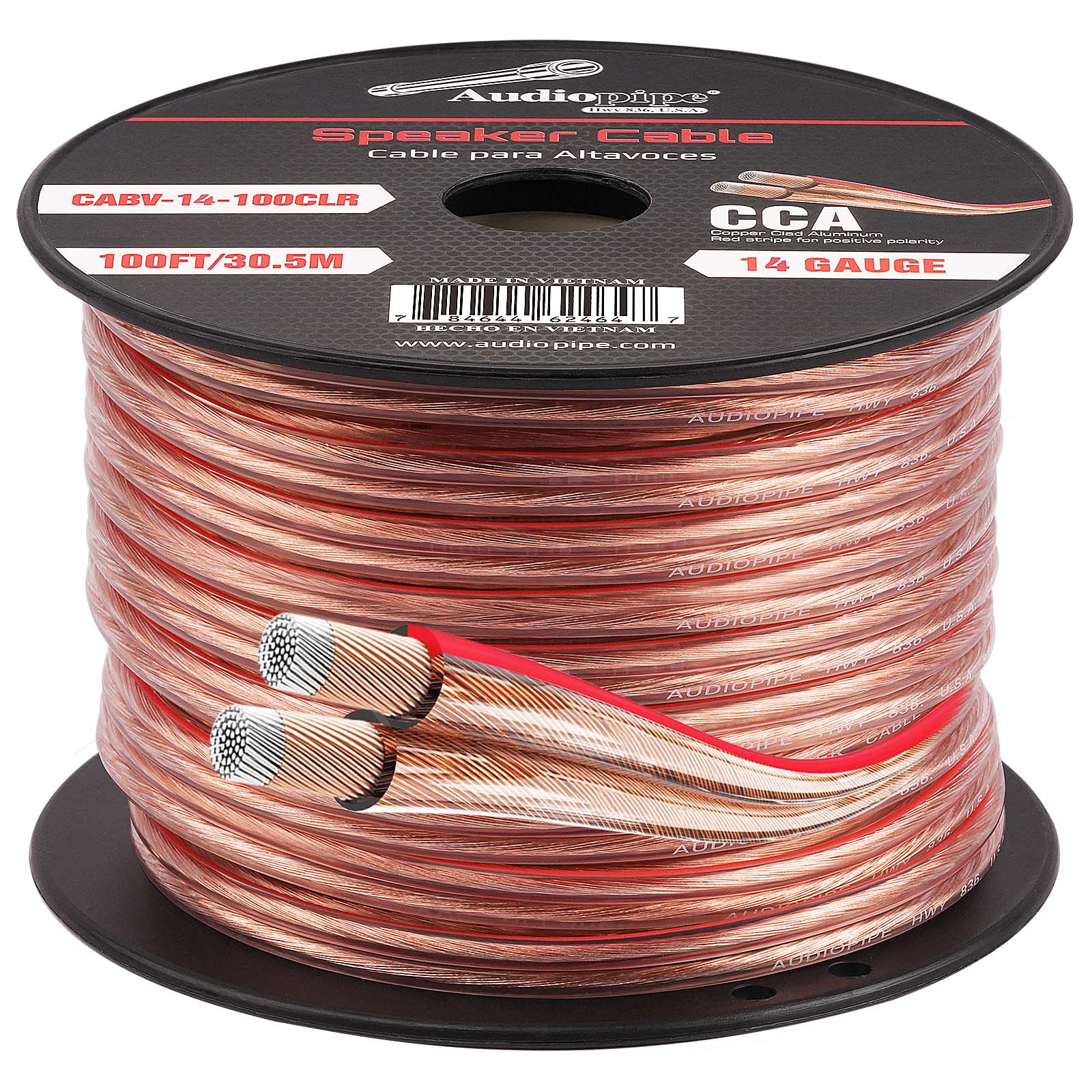 100FT 14AWG Speaker Cable (CABV-14-100CLR)