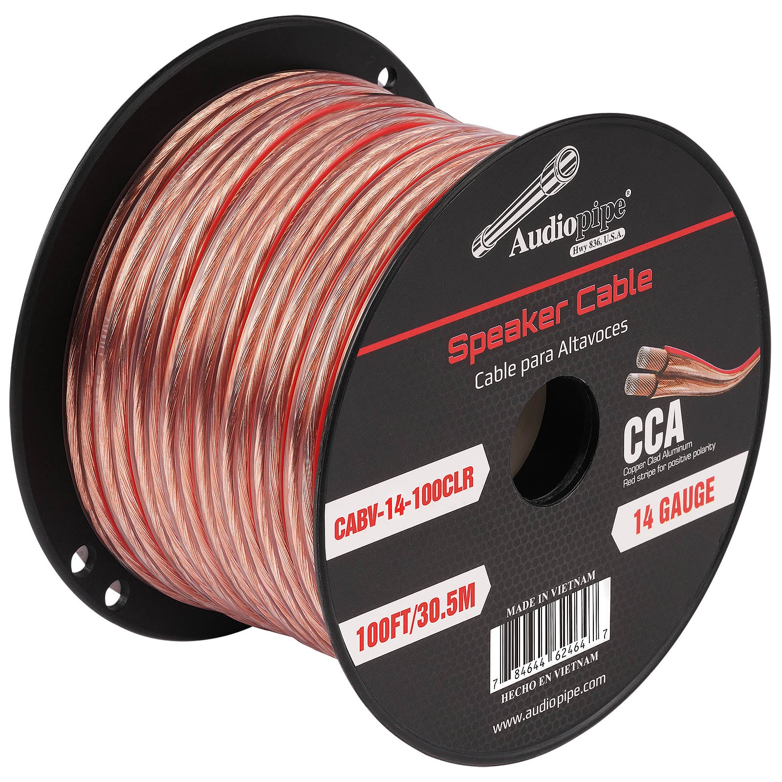 100FT 14AWG Speaker Cable (CABV-14-100CLR)