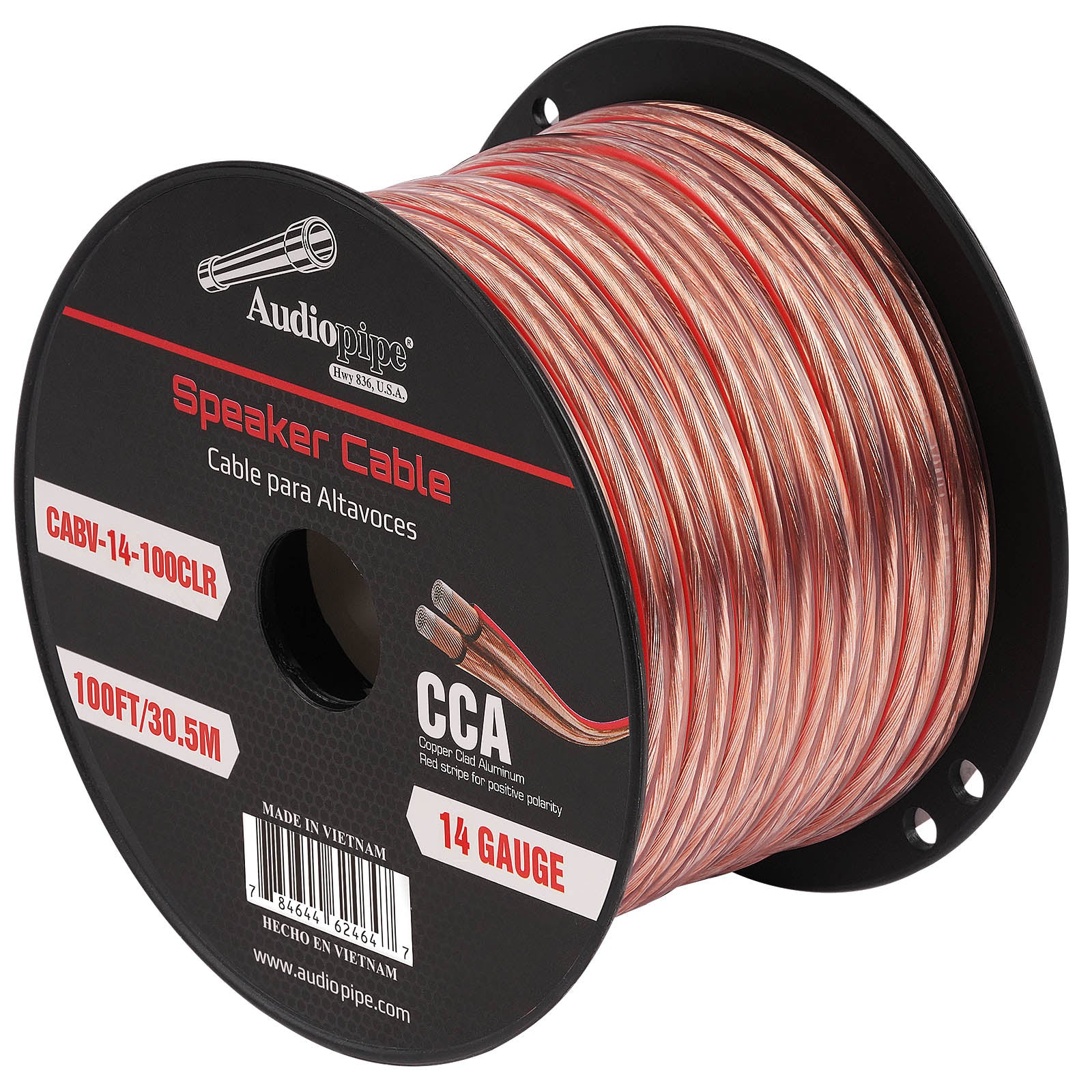 100FT 14AWG Speaker Cable (CABV-14-100CLR)