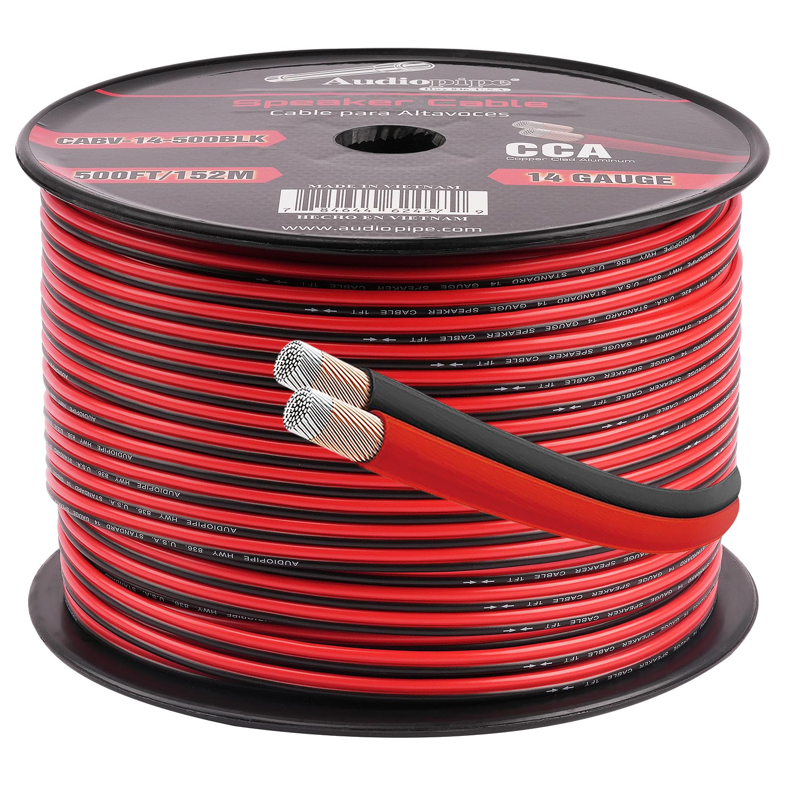 500FT 14AWG Speaker Cable (CABV-14-500BLK)