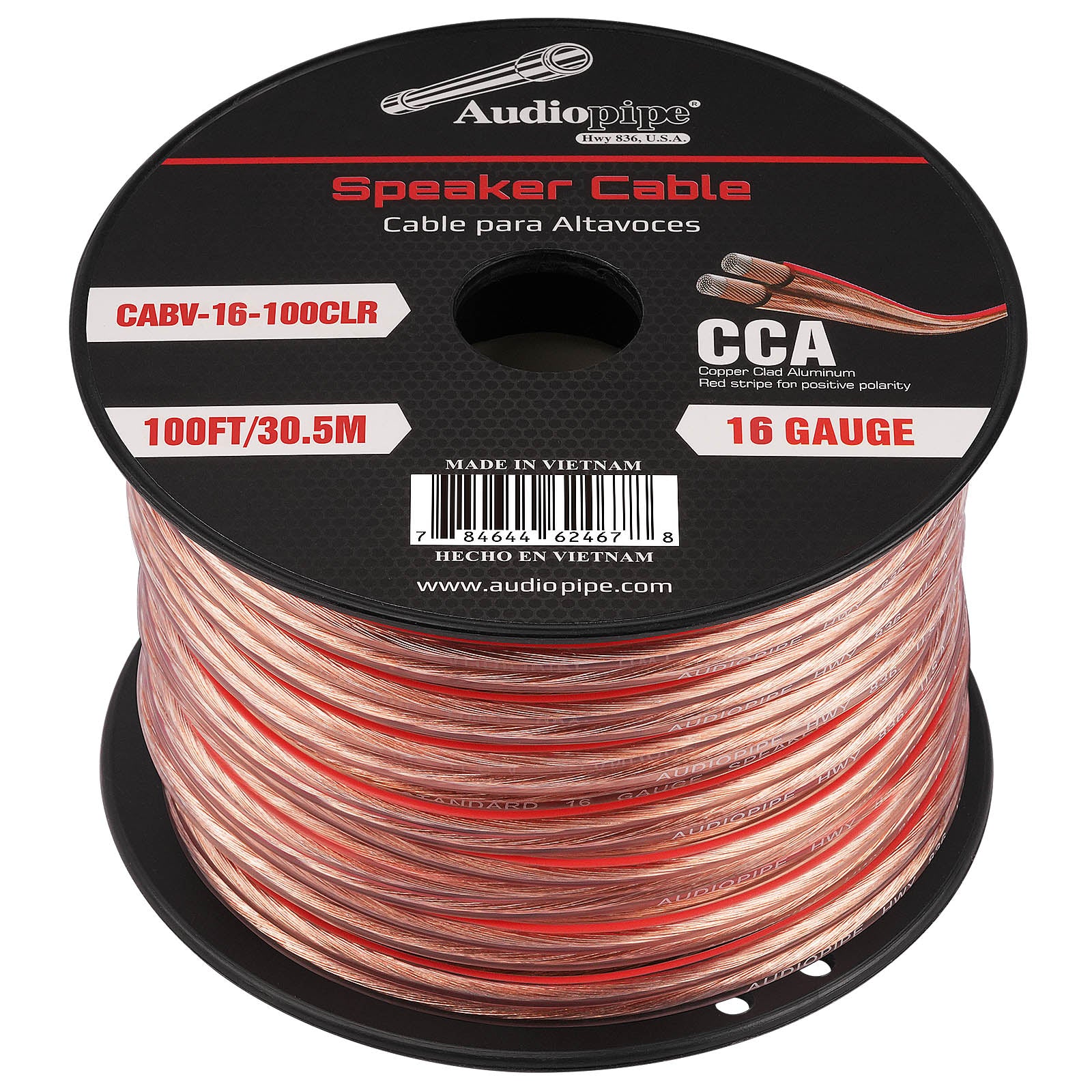 100FT 16AWG Speaker Cable (CABV-16-100CLR)