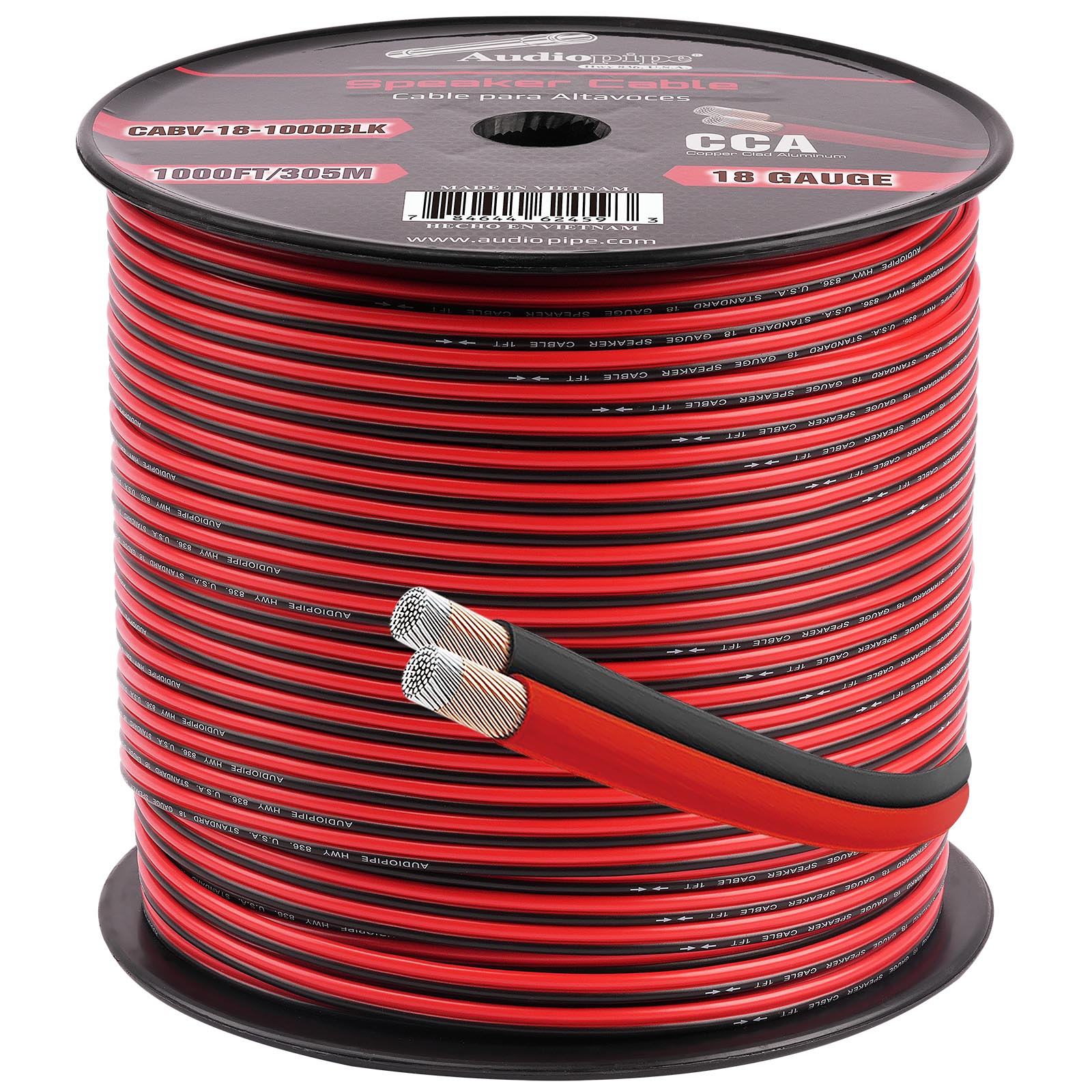 1000FT 18AWG Speaker Cable (CABV-18-1000BLK)