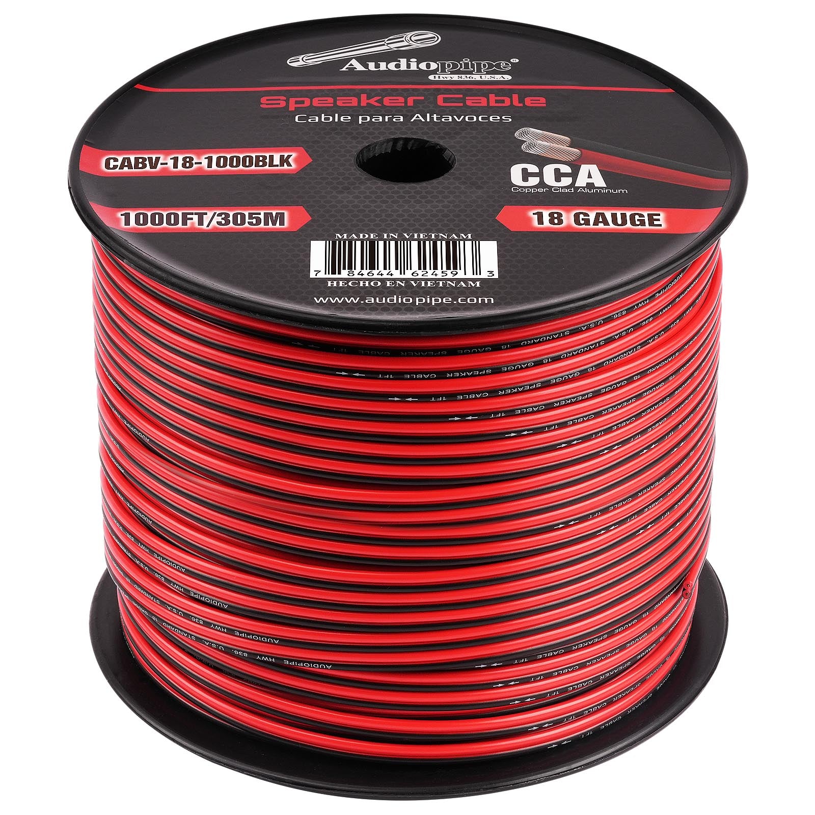 1000FT 18AWG Speaker Cable (CABV-18-1000BLK)