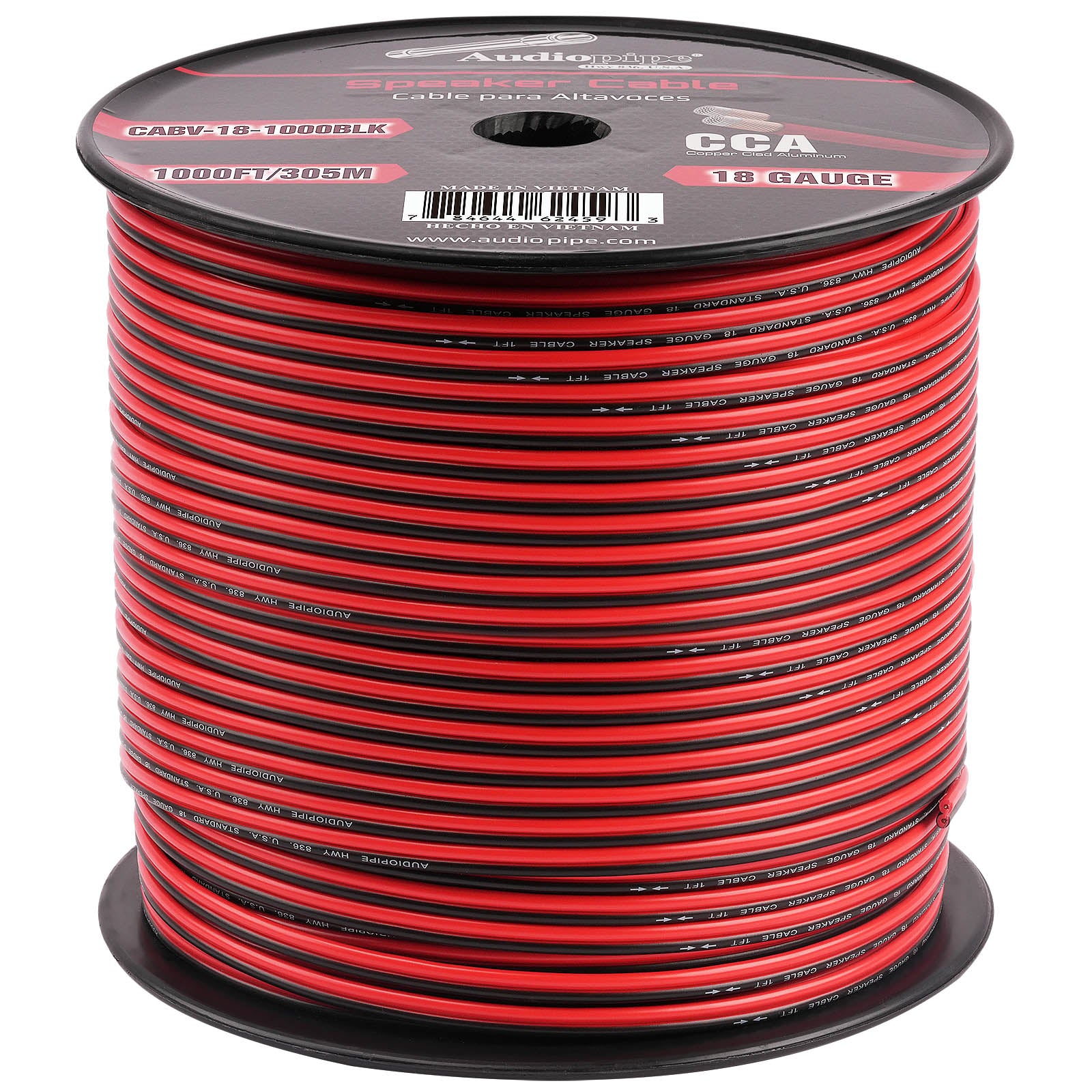 1000FT 18AWG Speaker Cable (CABV-18-1000BLK)