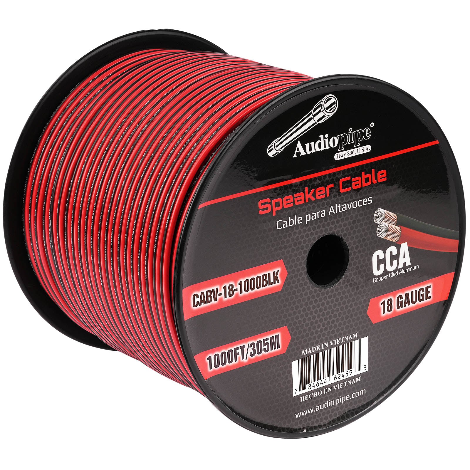 1000FT 18AWG Speaker Cable (CABV-18-1000BLK)