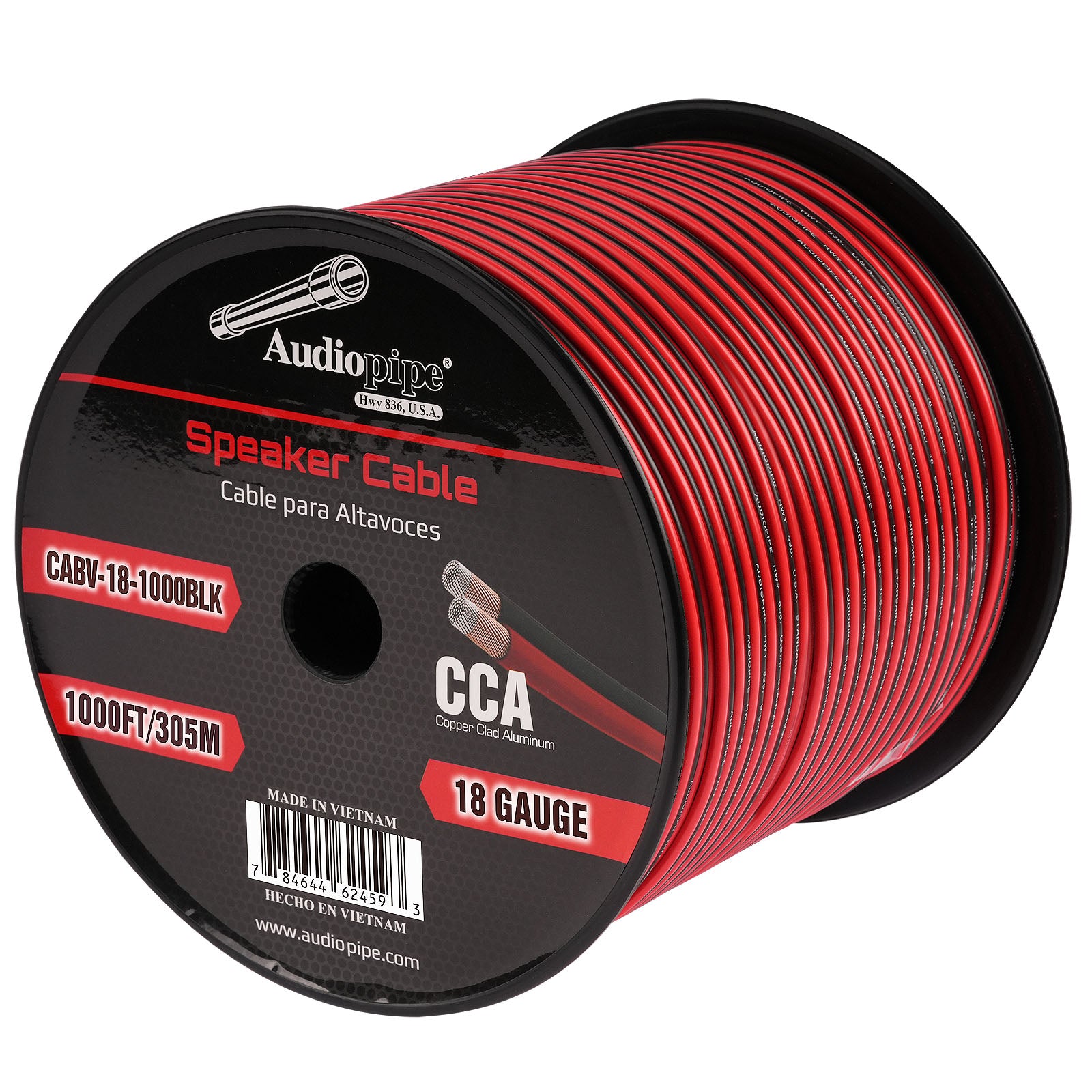 1000FT 18AWG Speaker Cable (CABV-18-1000BLK)