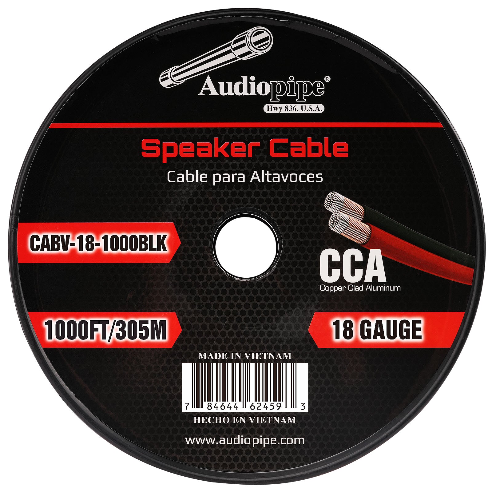 1000FT 18AWG Speaker Cable (CABV-18-1000BLK)