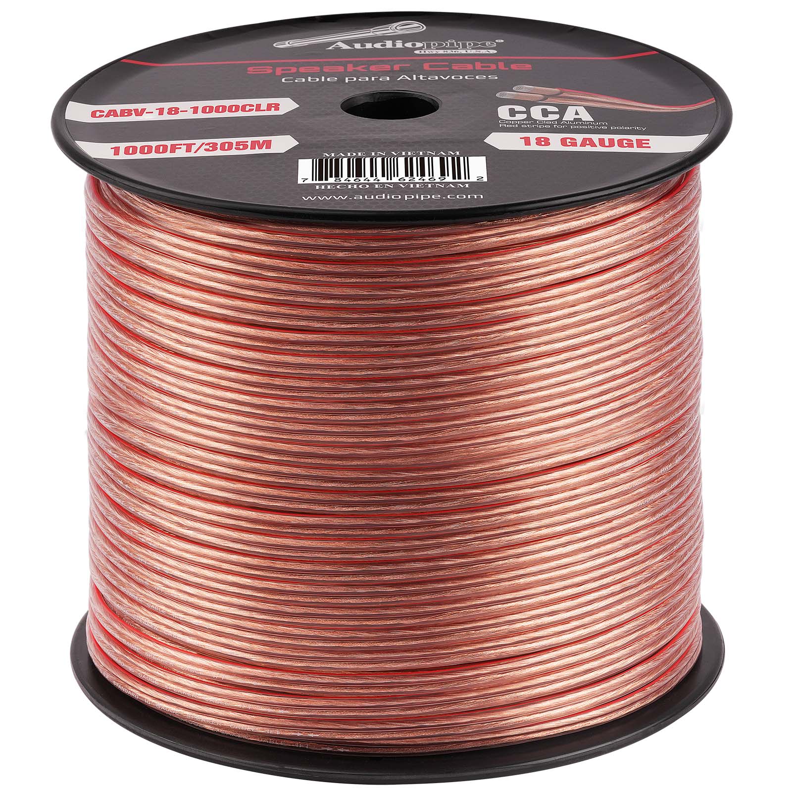 1000FT 18AWG Speaker Cable (CABV-18-1000CLR)