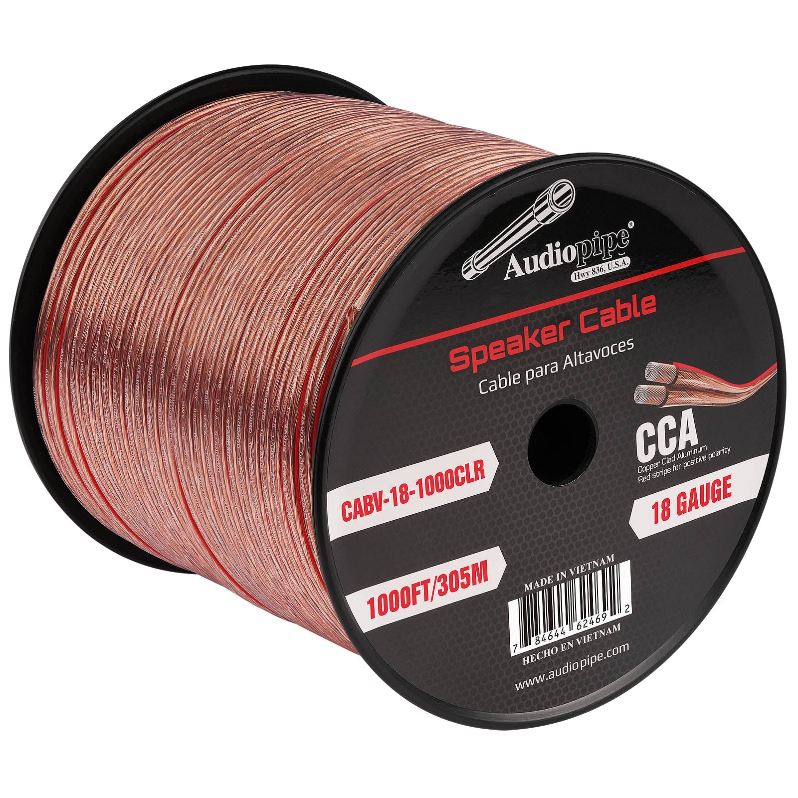 1000FT 18AWG Speaker Cable (CABV-18-1000CLR)