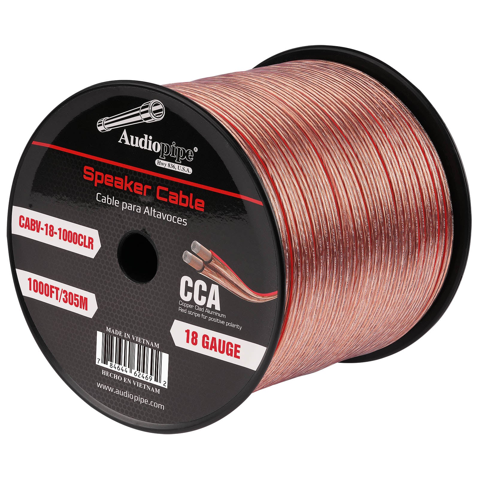 1000FT 18AWG Speaker Cable (CABV-18-1000CLR)