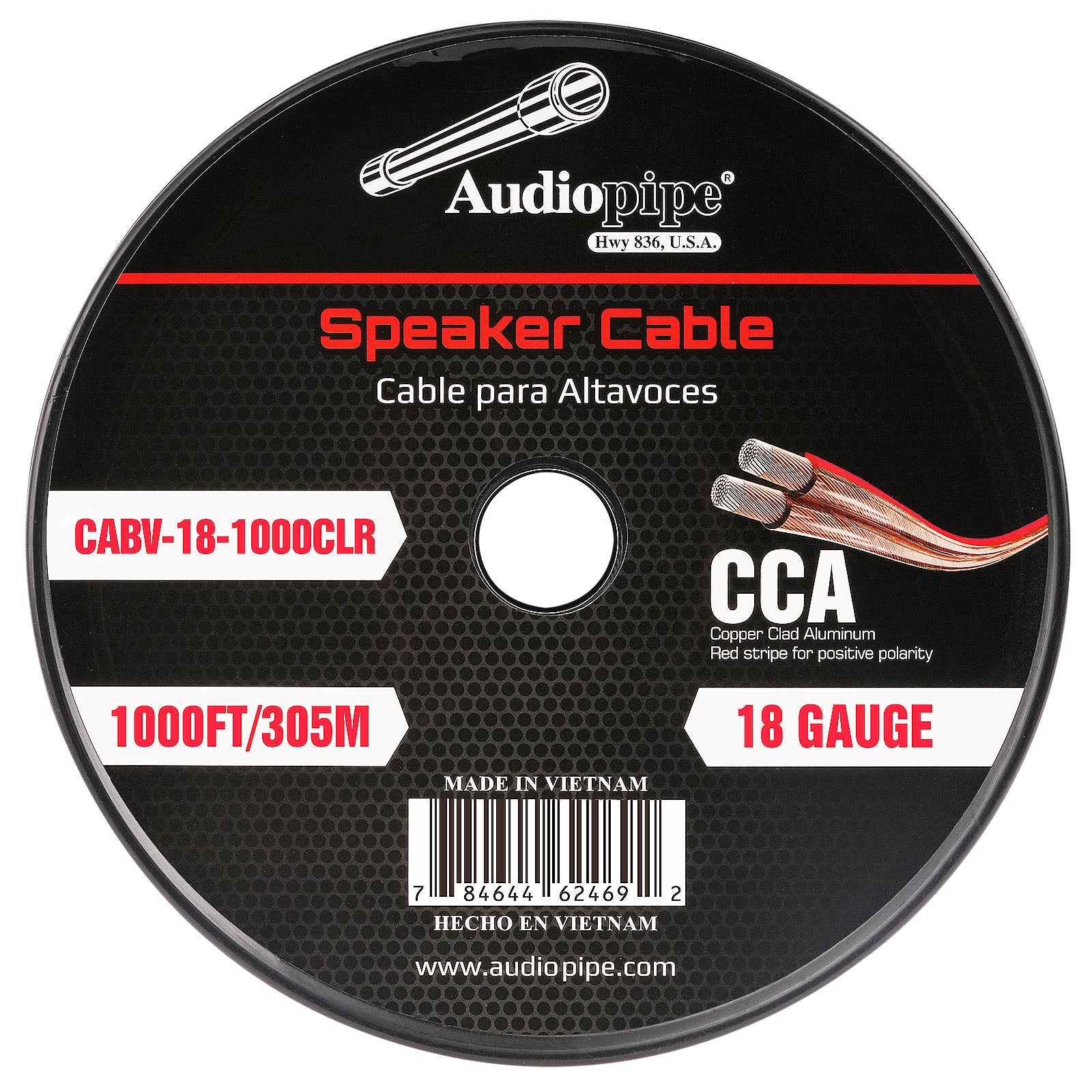 1000FT 18AWG Speaker Cable (CABV-18-1000CLR)