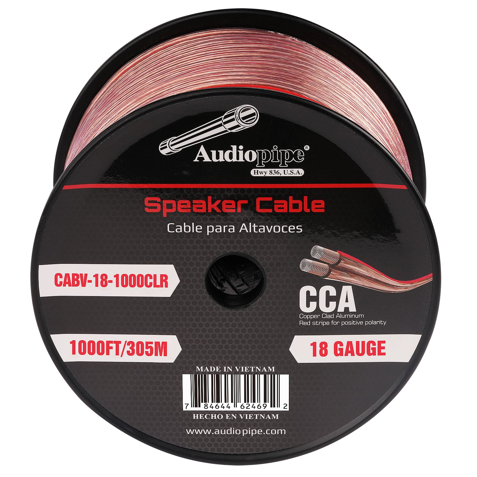 1000FT 18AWG Speaker Cable (CABV-18-1000CLR)
